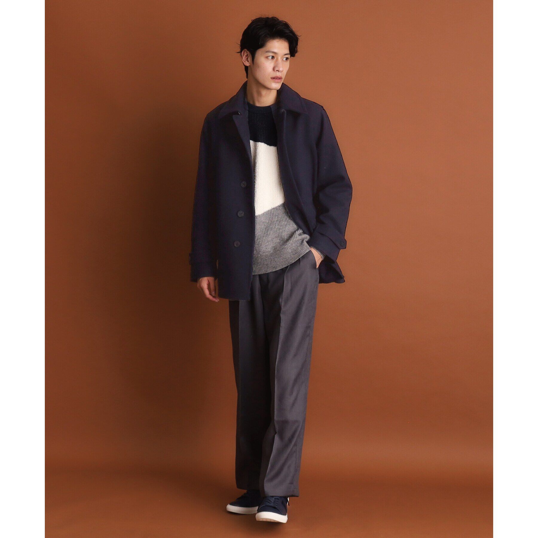 THE SHOP TK「ウーリックシングルPコート」|ピーコート|