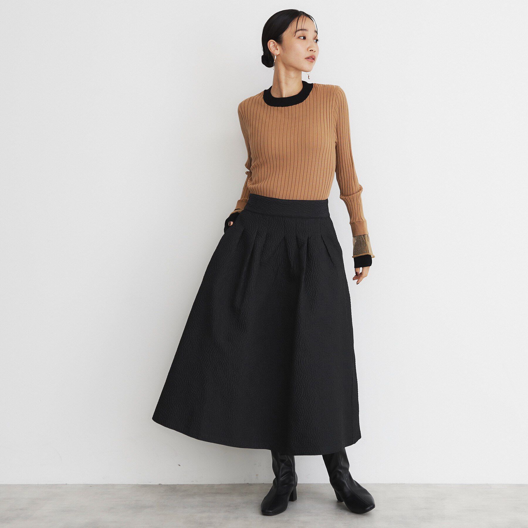 THE SHOP TK「ふくれジャカードフレアスカート」|スカート|