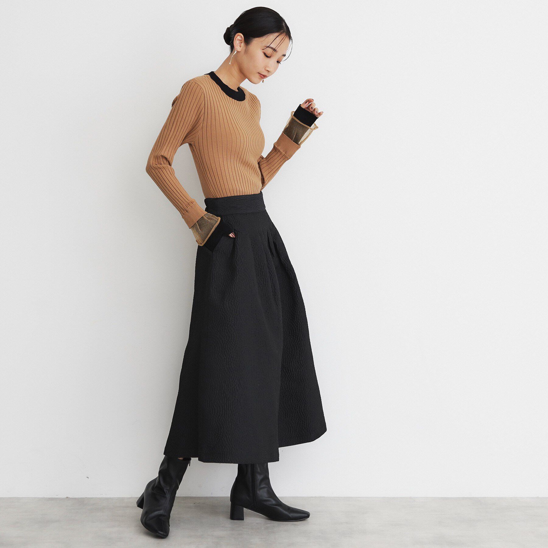 THE SHOP TK「ふくれジャカードフレアスカート」|スカート|