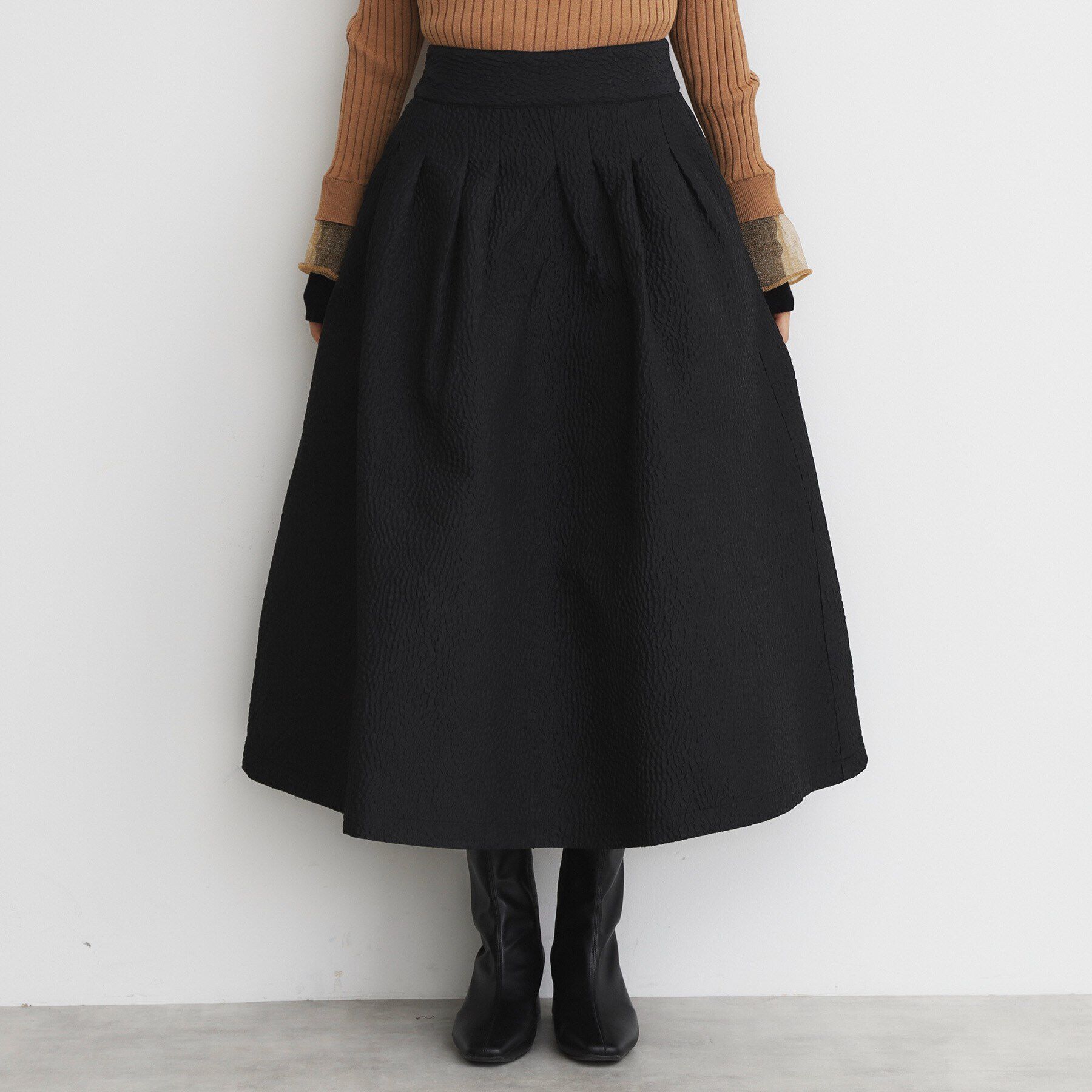 THE SHOP TK「ふくれジャカードフレアスカート」|スカート|