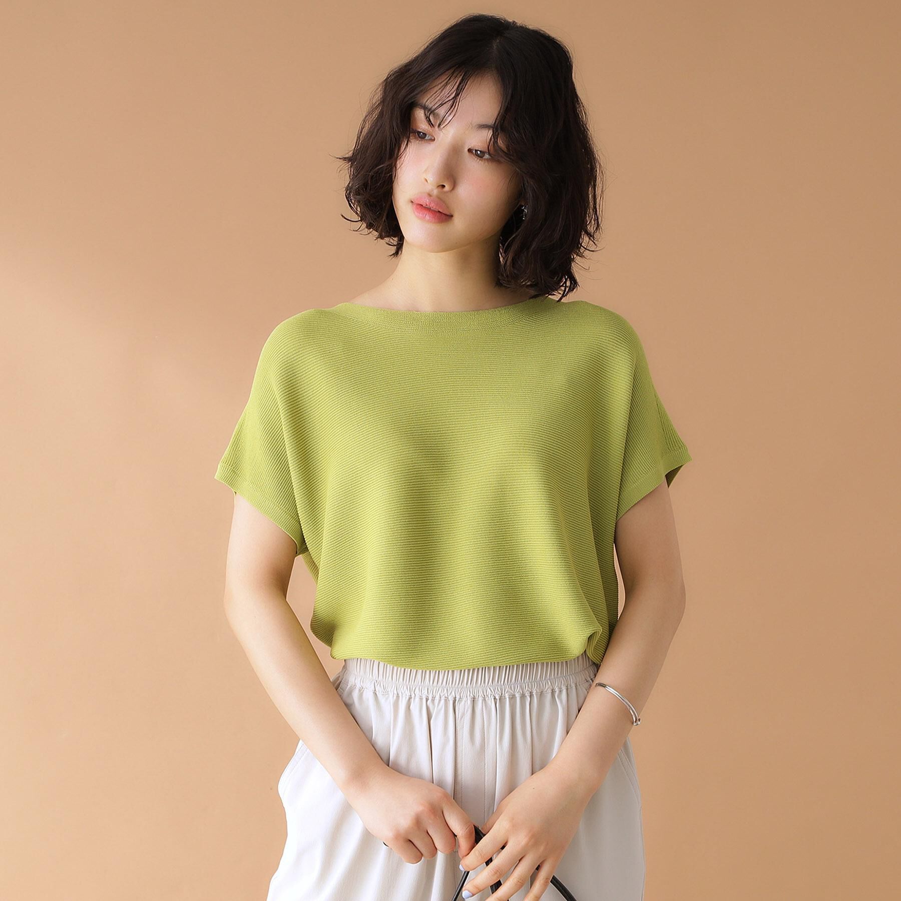 THE SHOP TK「美人フレンチニット【8色展開/WEB限定カラー/洗濯機OK/毛玉になりにくい】」|ニット・セーター|グリーン(025)