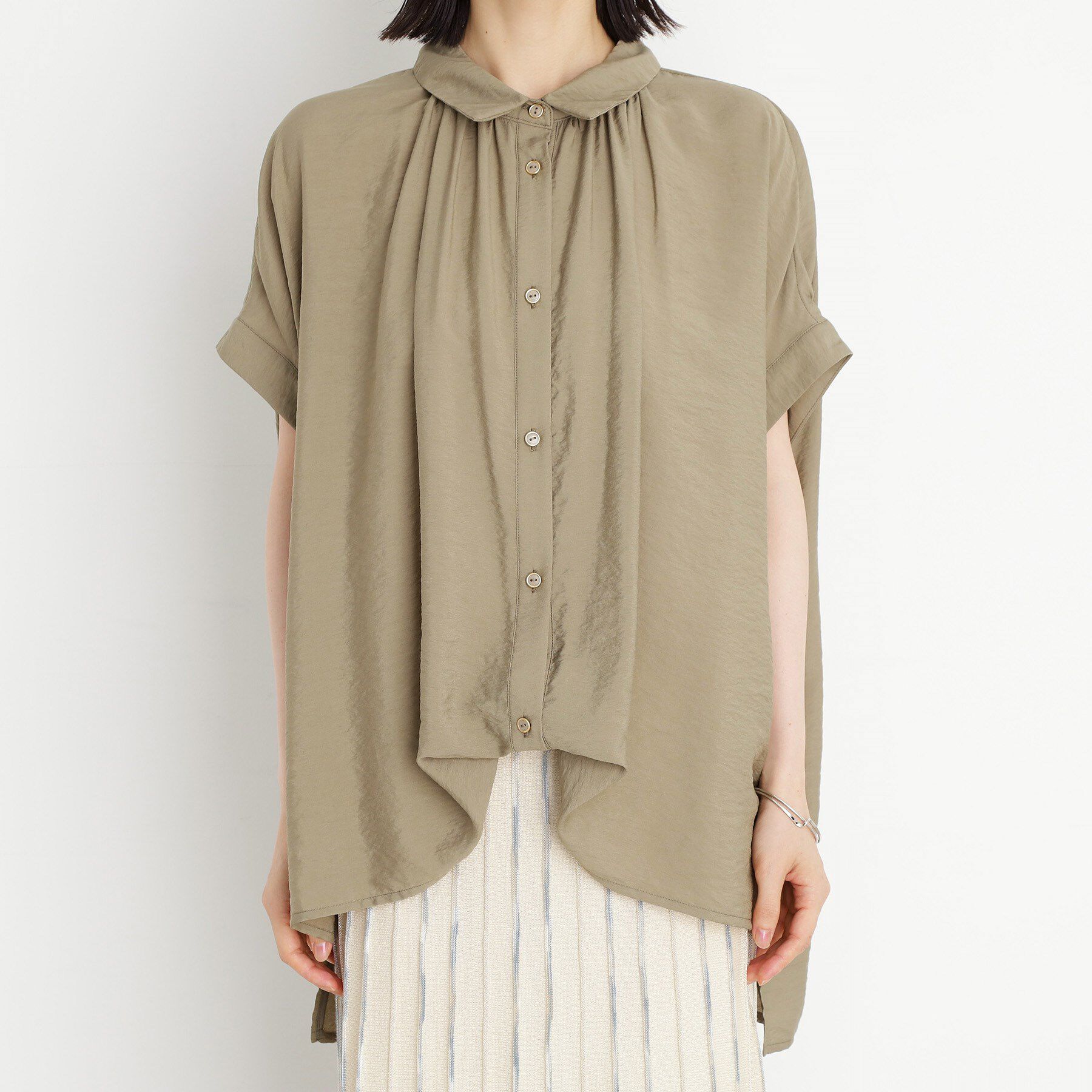 THE SHOP TK「ギャザーボリュームシャツ【洗濯機OK】」|シャツ・ブラウス|