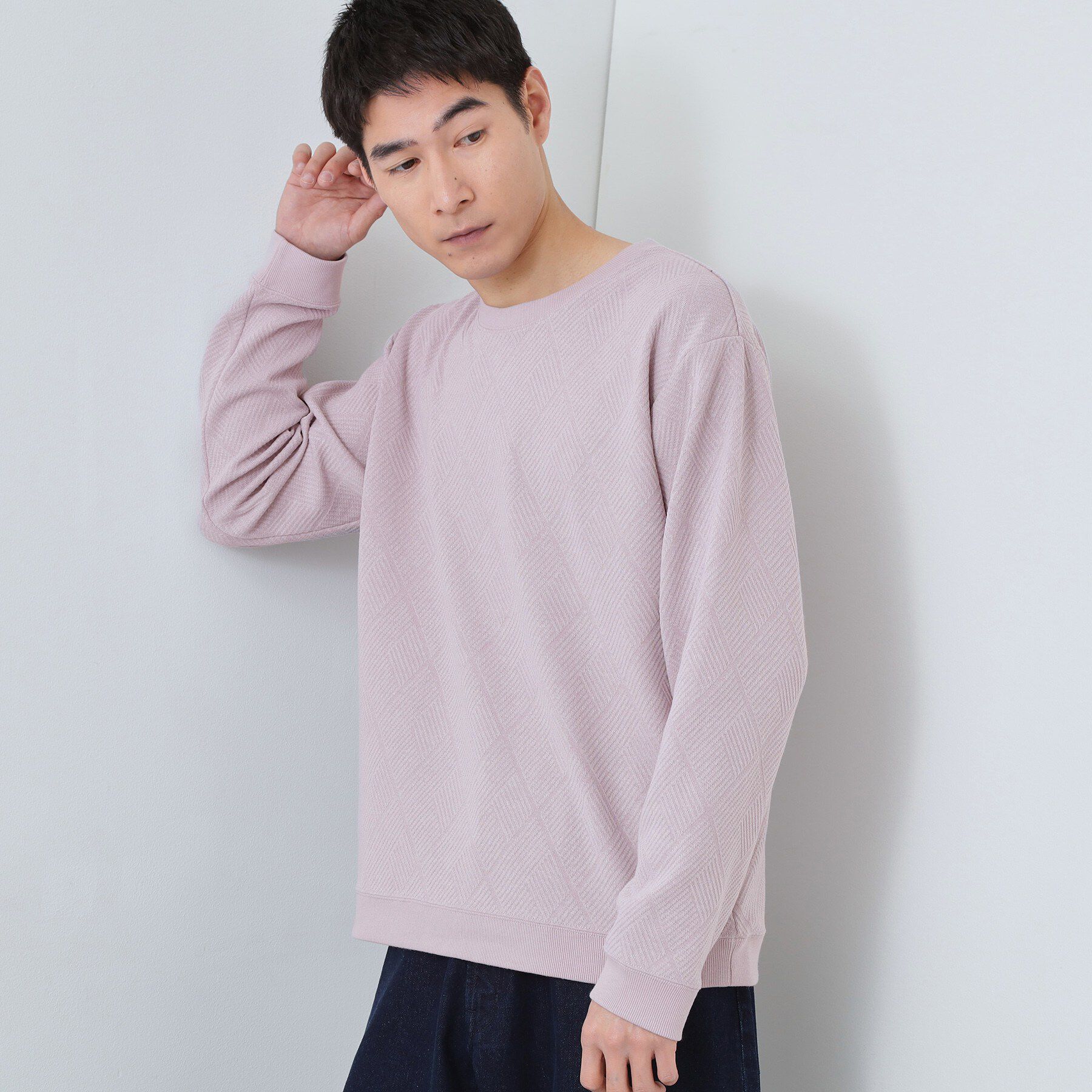 THE SHOP TK「ジャガードリンクススウエット」|パーカー|ピンク(071)