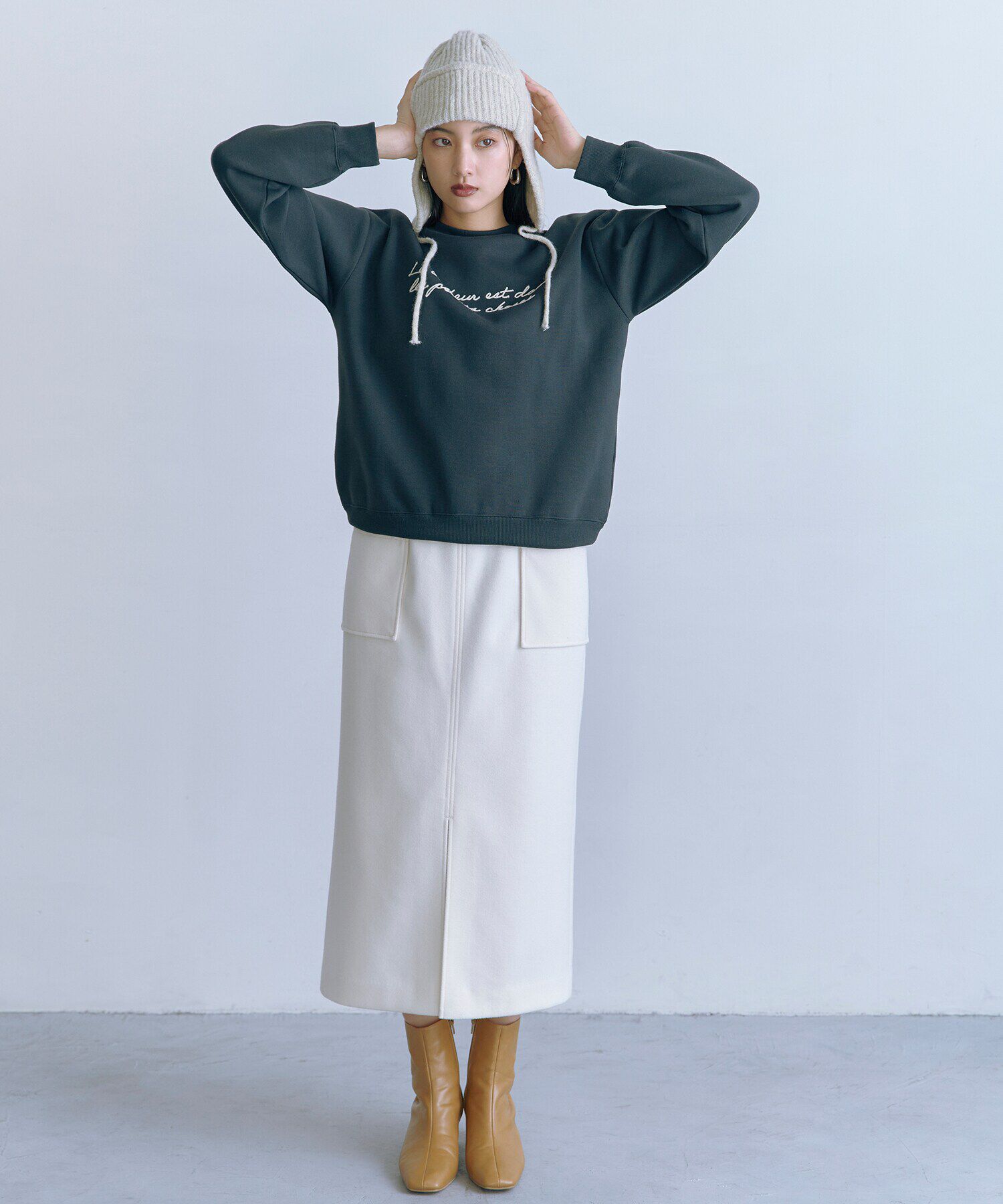  「起毛ポケットストレートスカート」|スカート|オフ1