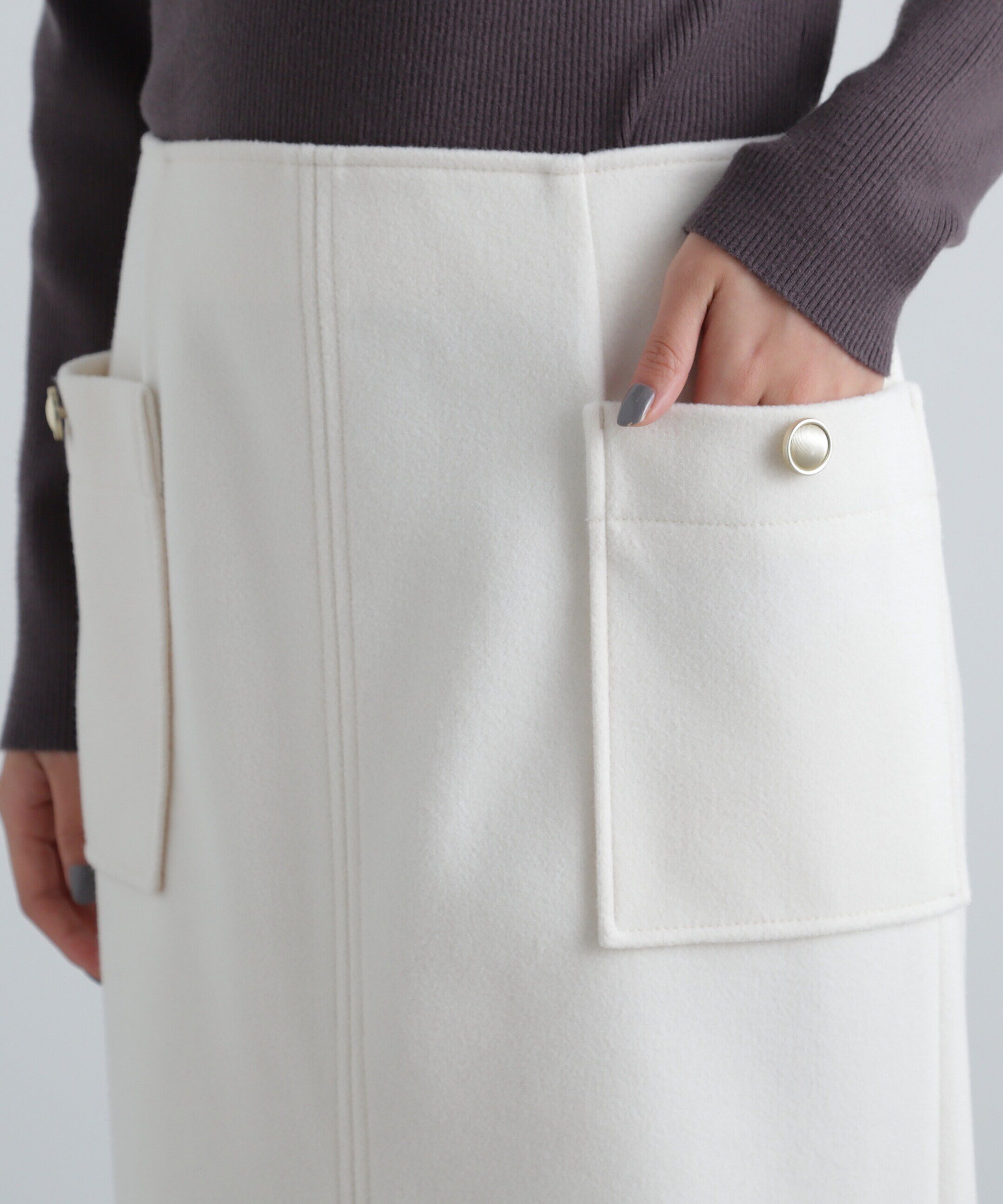  「起毛ポケットストレートスカート」|スカート|