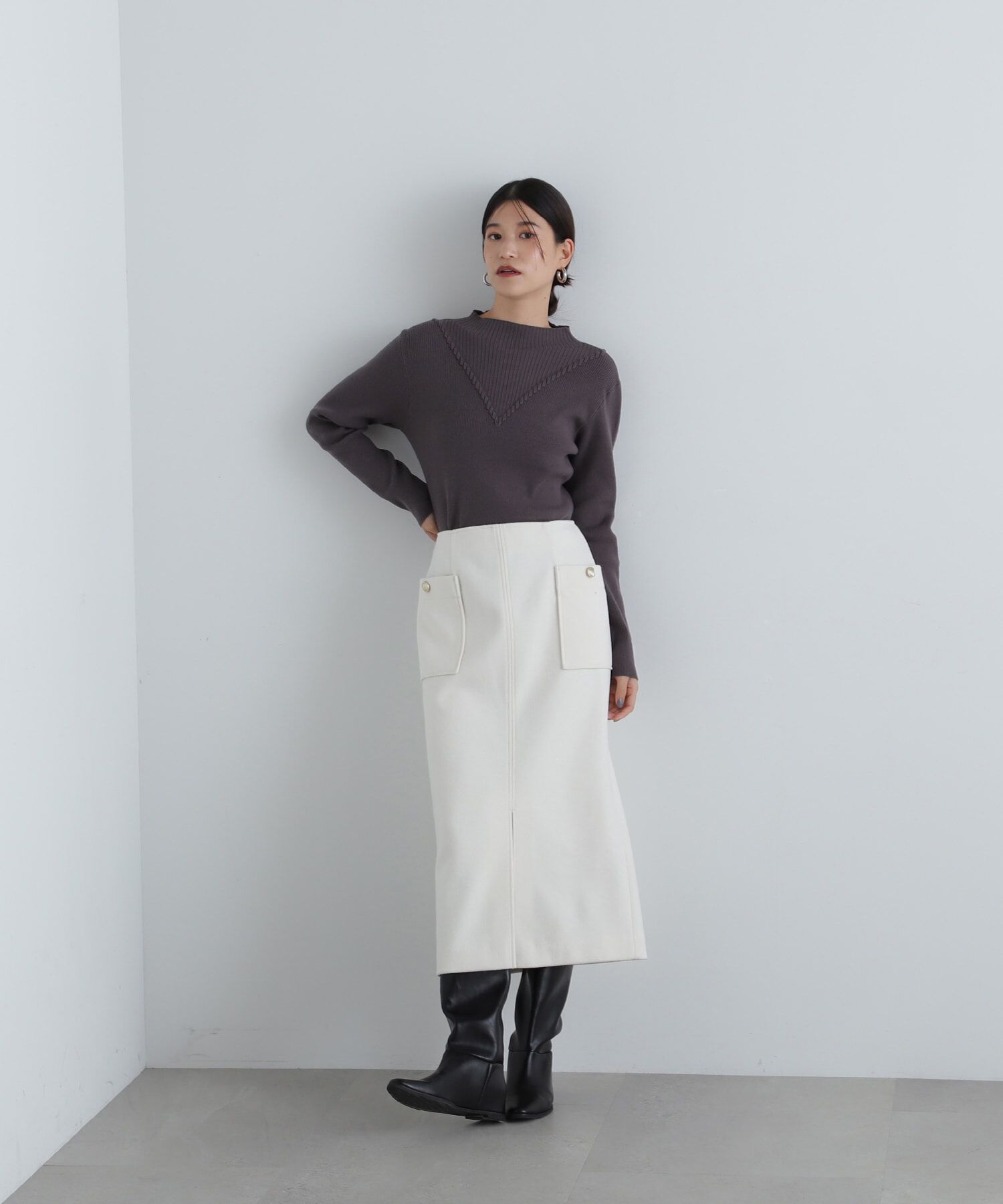  「起毛ポケットストレートスカート」|スカート|
