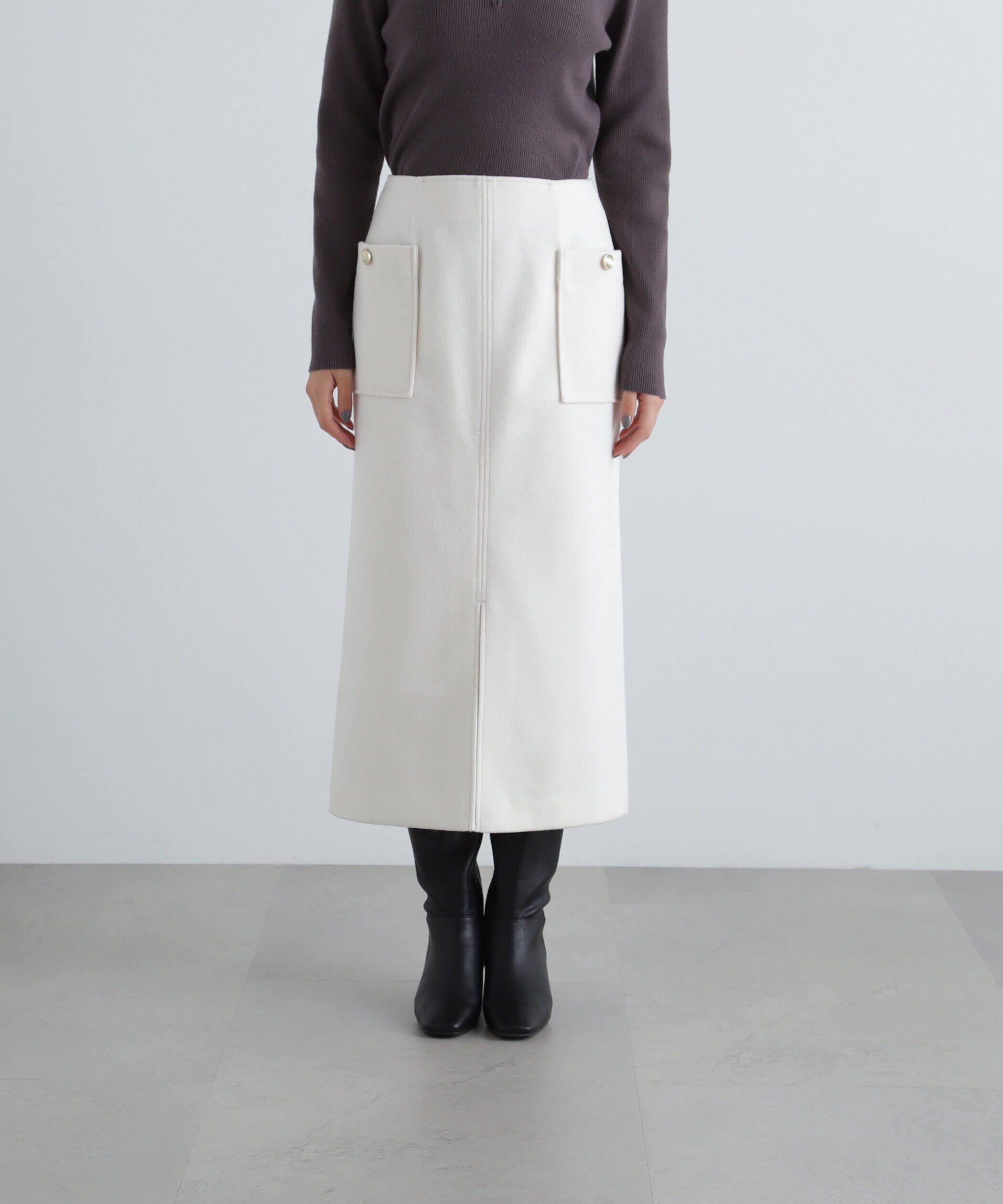  「起毛ポケットストレートスカート」|スカート|