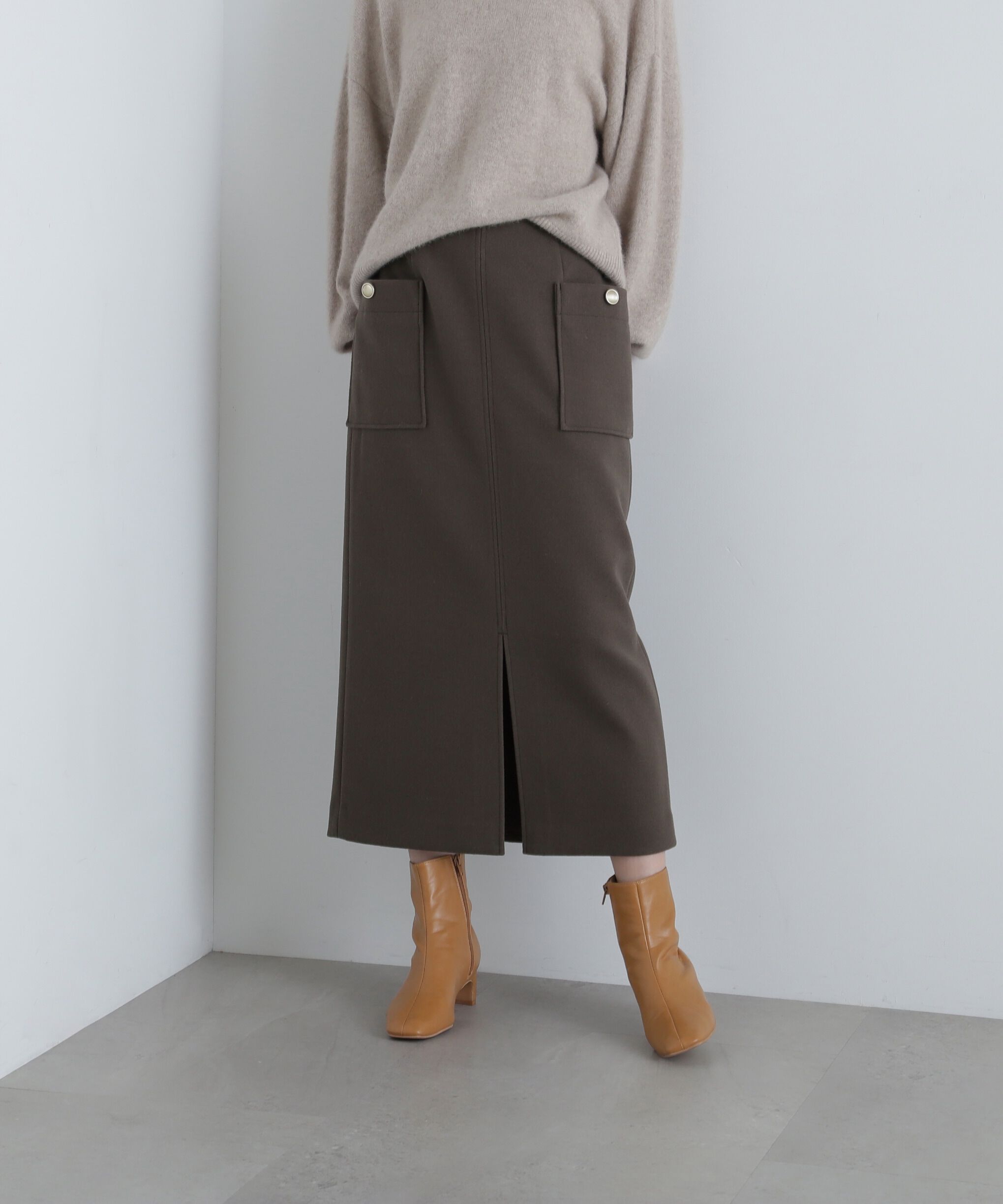  「起毛ポケットストレートスカート」|スカート|