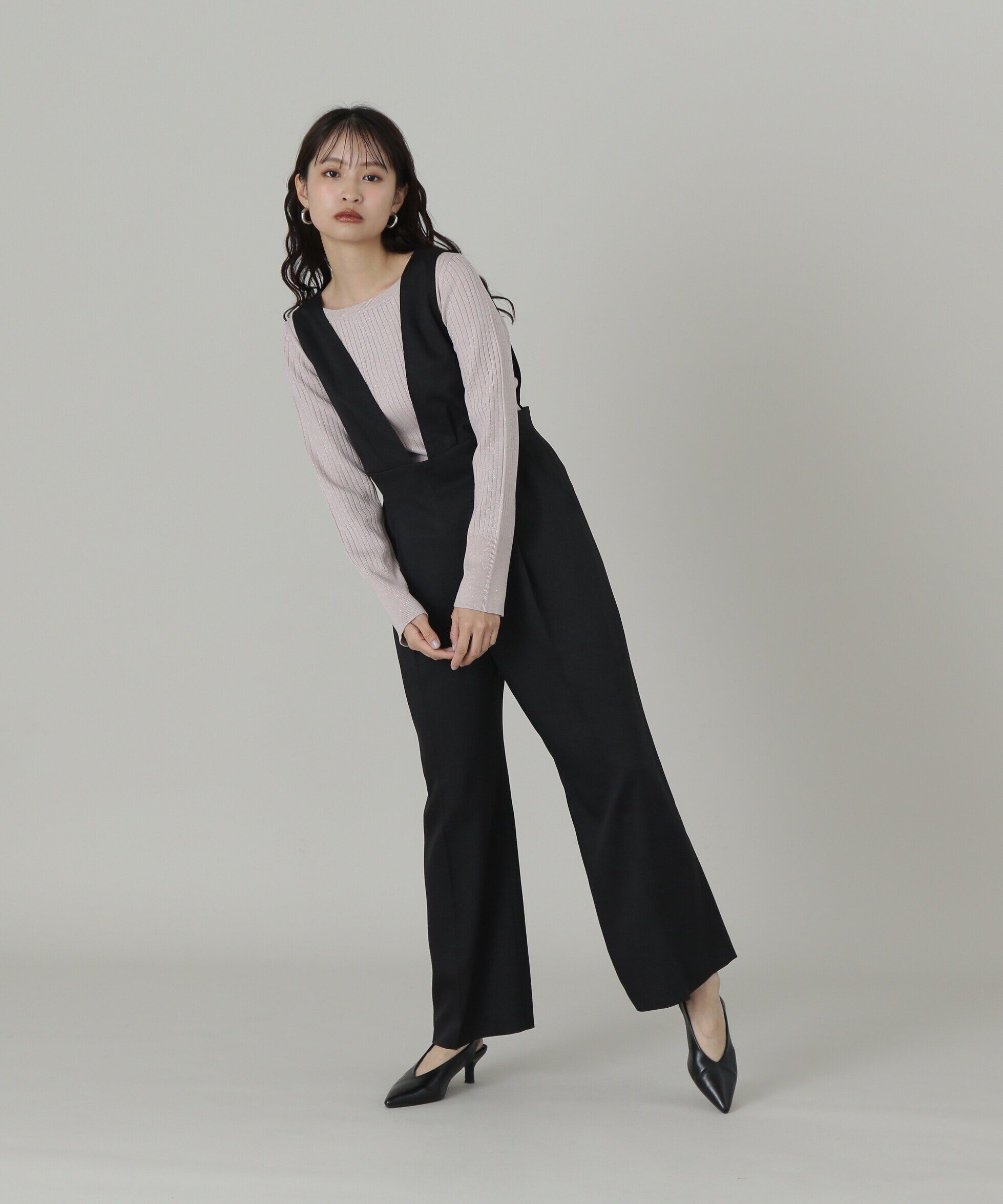  「Vネックサロペット」|ワンピース|