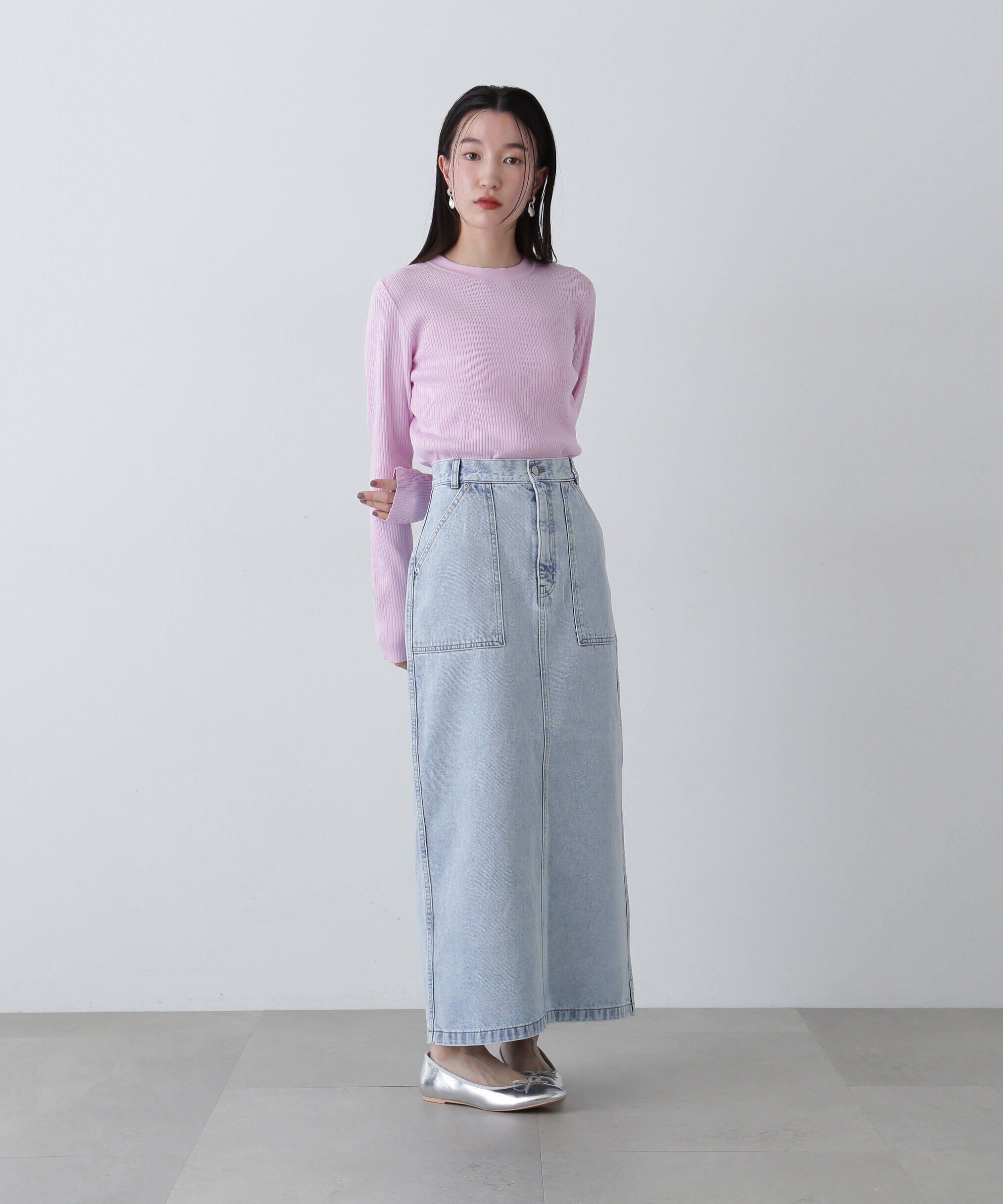  「ポケットデニムロングスカート」|スカート|