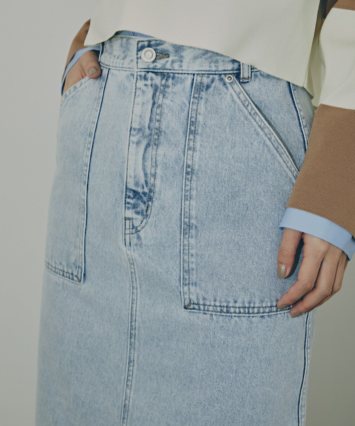  「ポケットデニムロングスカート」|スカート|