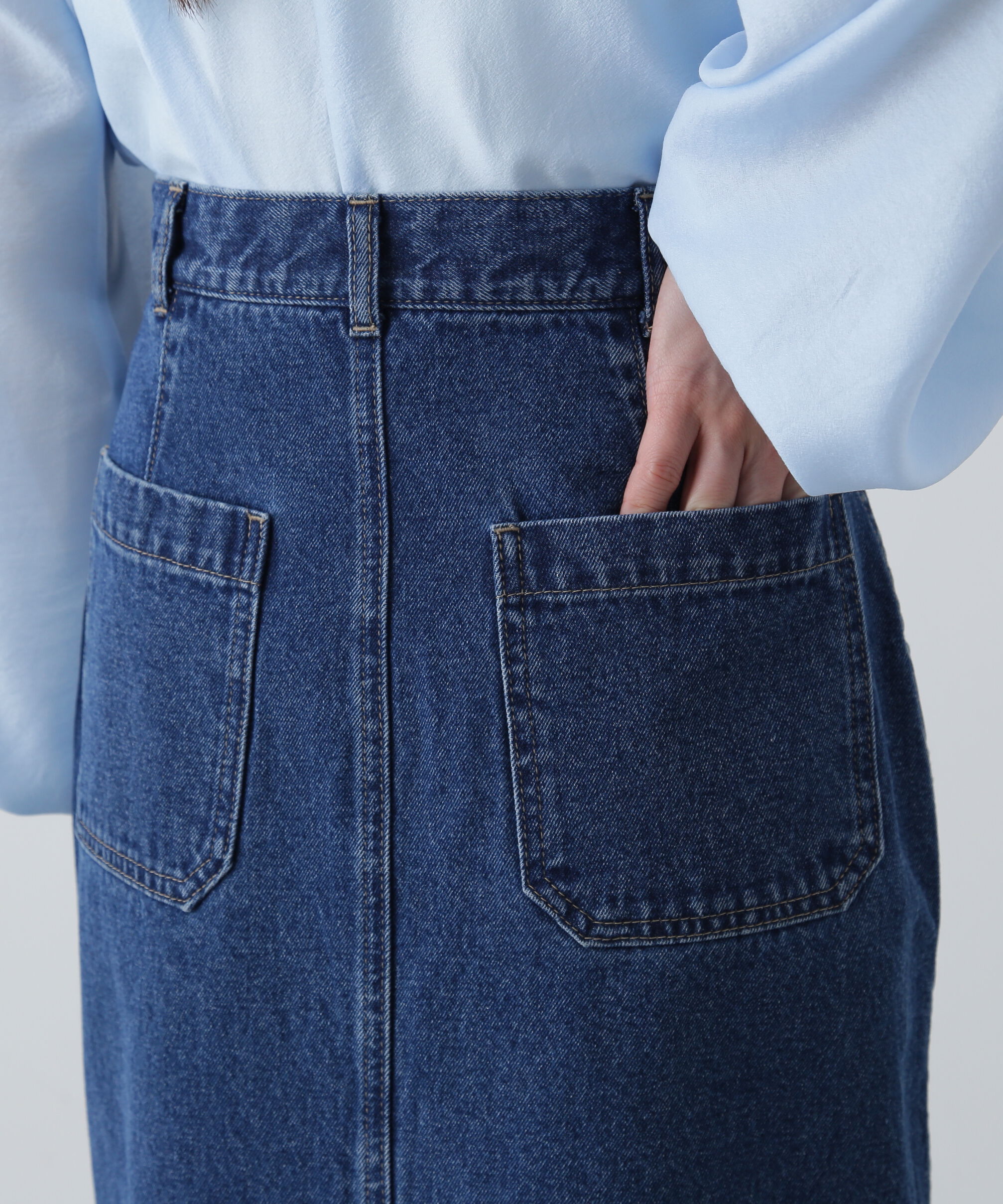  「ポケットデニムロングスカート」|スカート|