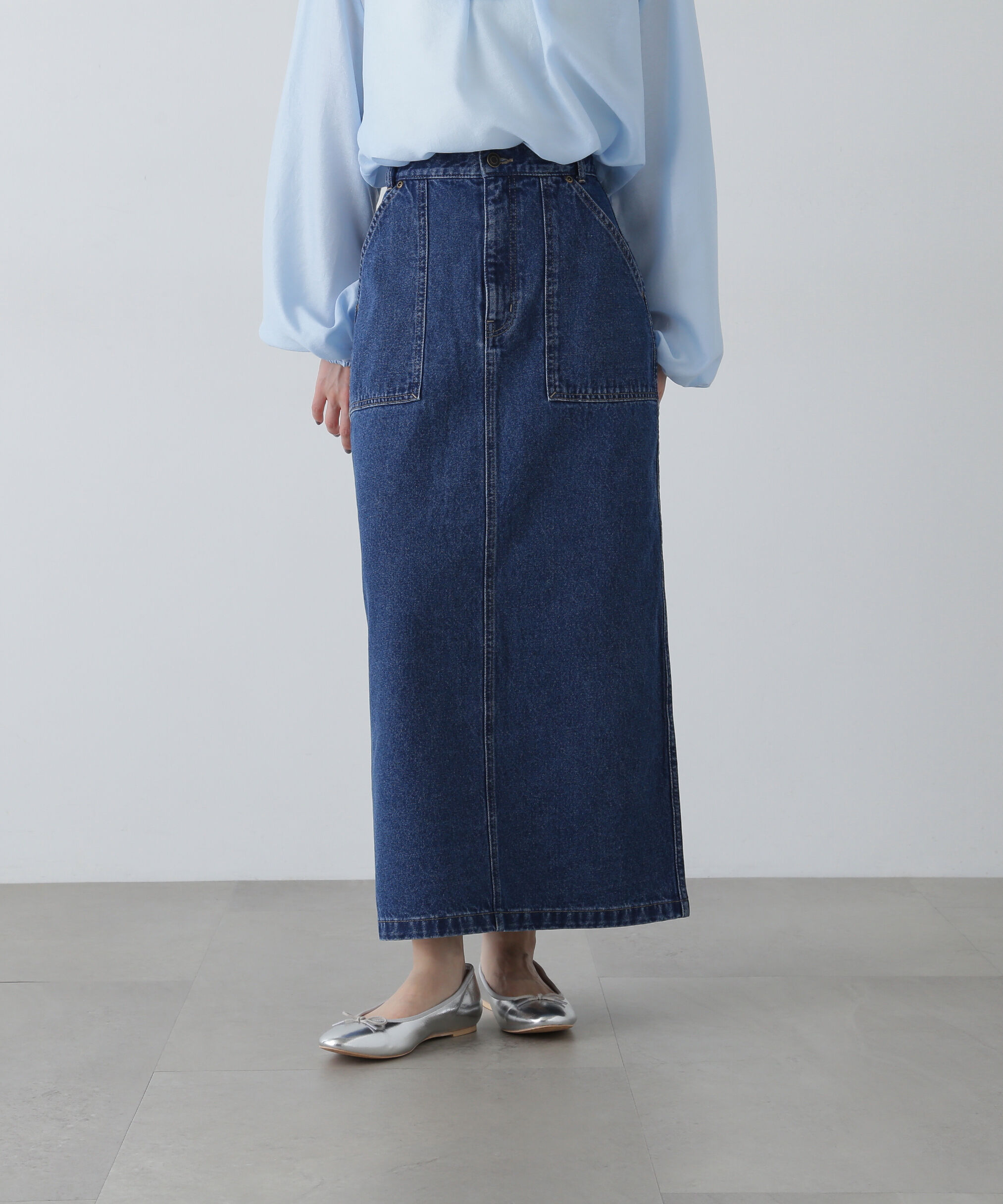  「ポケットデニムロングスカート」|スカート|