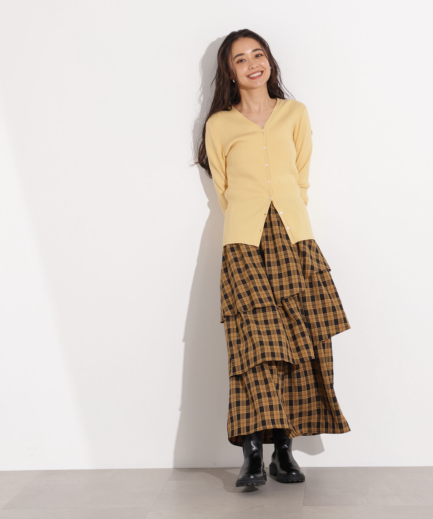  「ランダムティアードチェックスカート」|スカート|