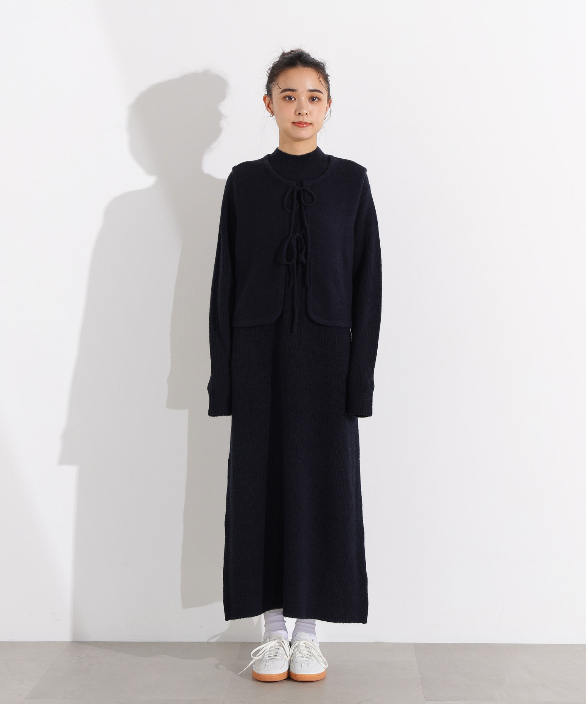  「リボンニットアンサンブルワンピース」|スカート|