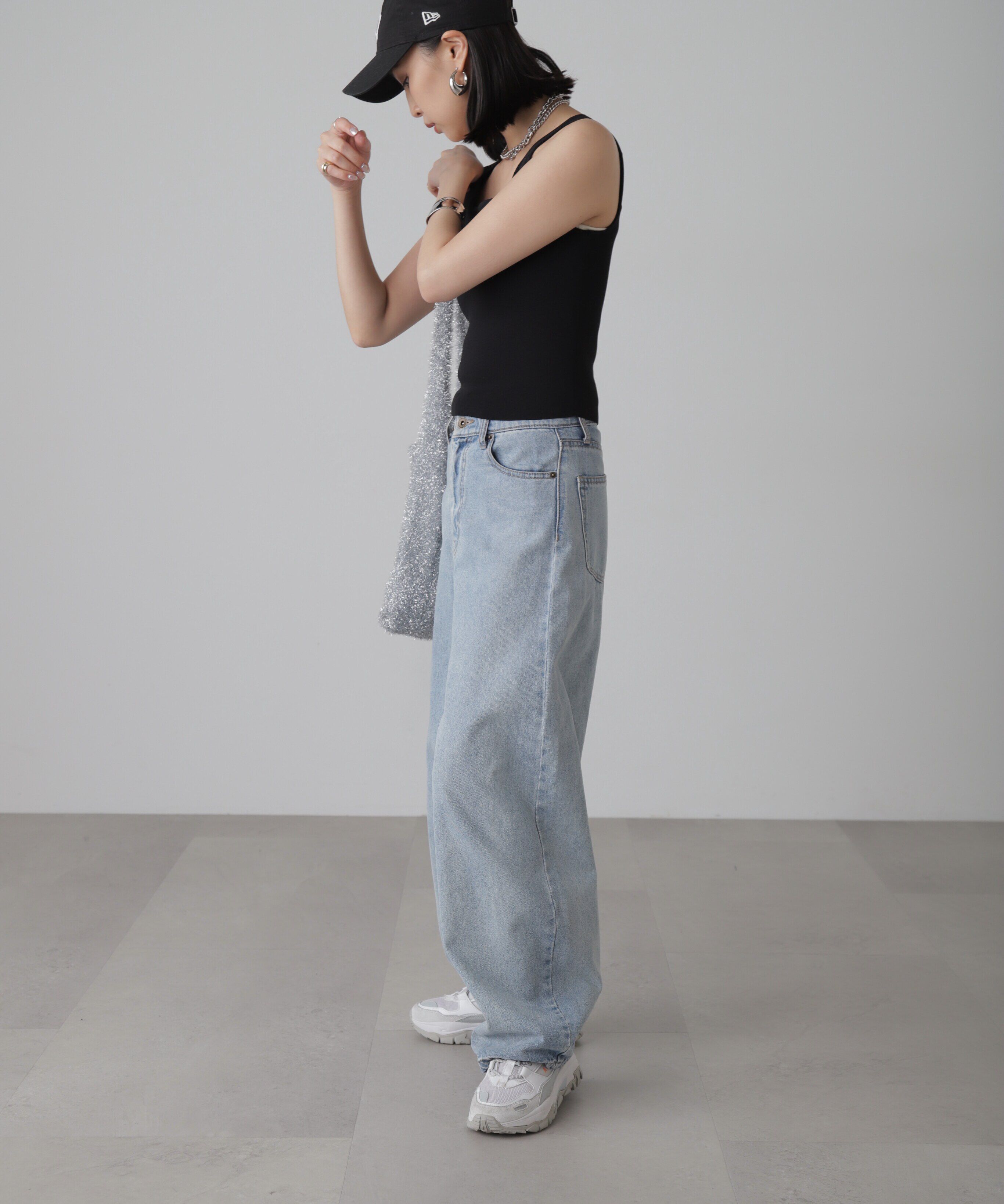  「［洗える］マシンウォッシャブル総針スクエアネックタンクニット」|ニット・セーター|