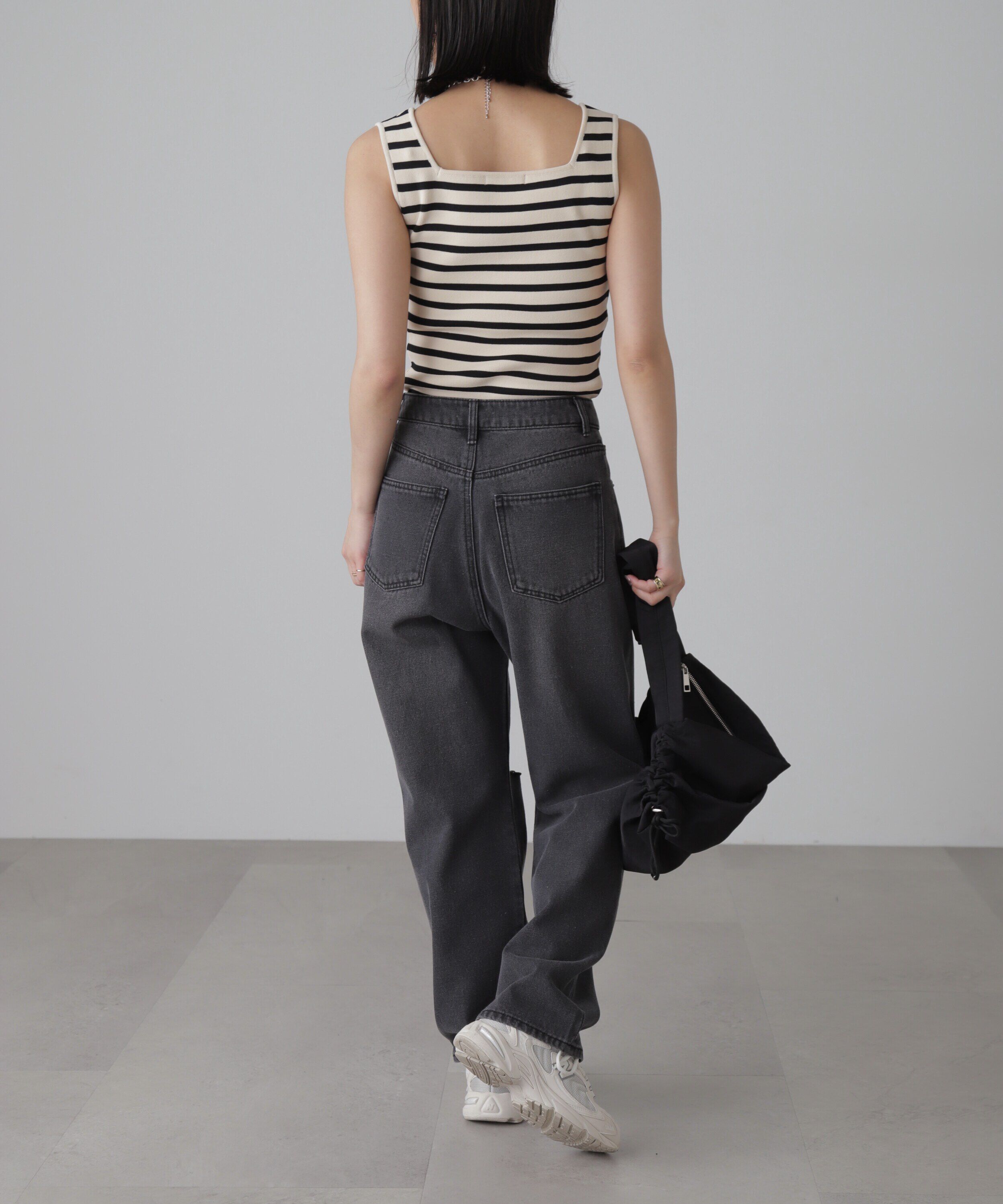  「［洗える］マシンウォッシャブル総針スクエアネックタンクニット」|ニット・セーター|