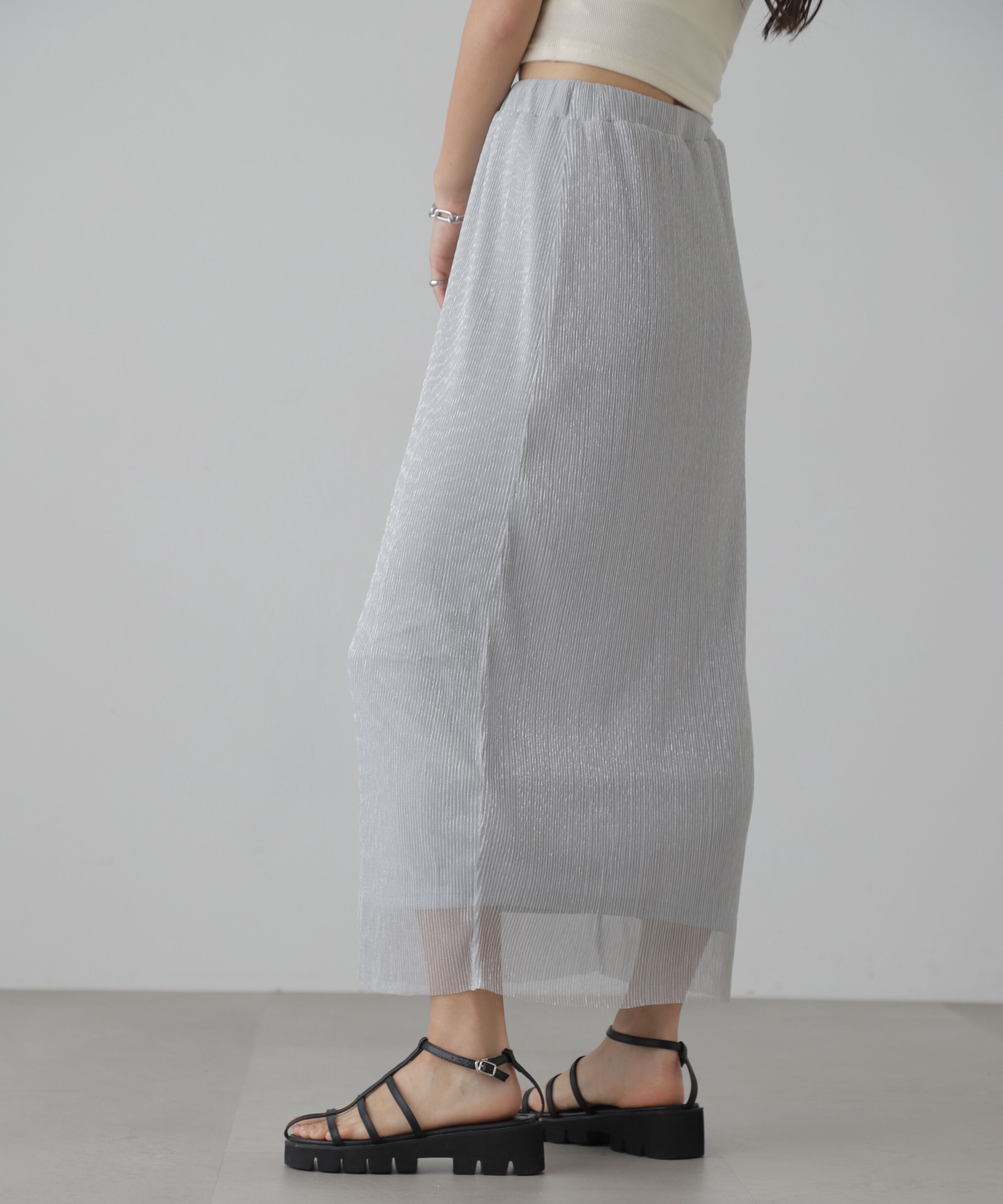  「ラメプリーツナロースカート」|スカート|