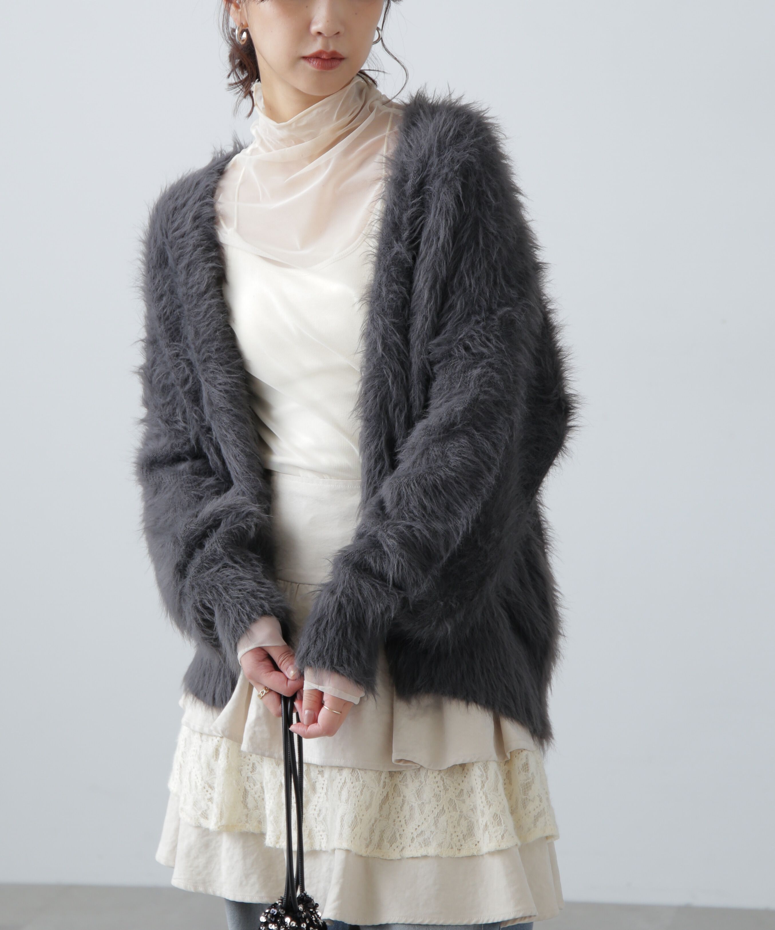  「シャギーロングカーディガン」|ニット・セーター|