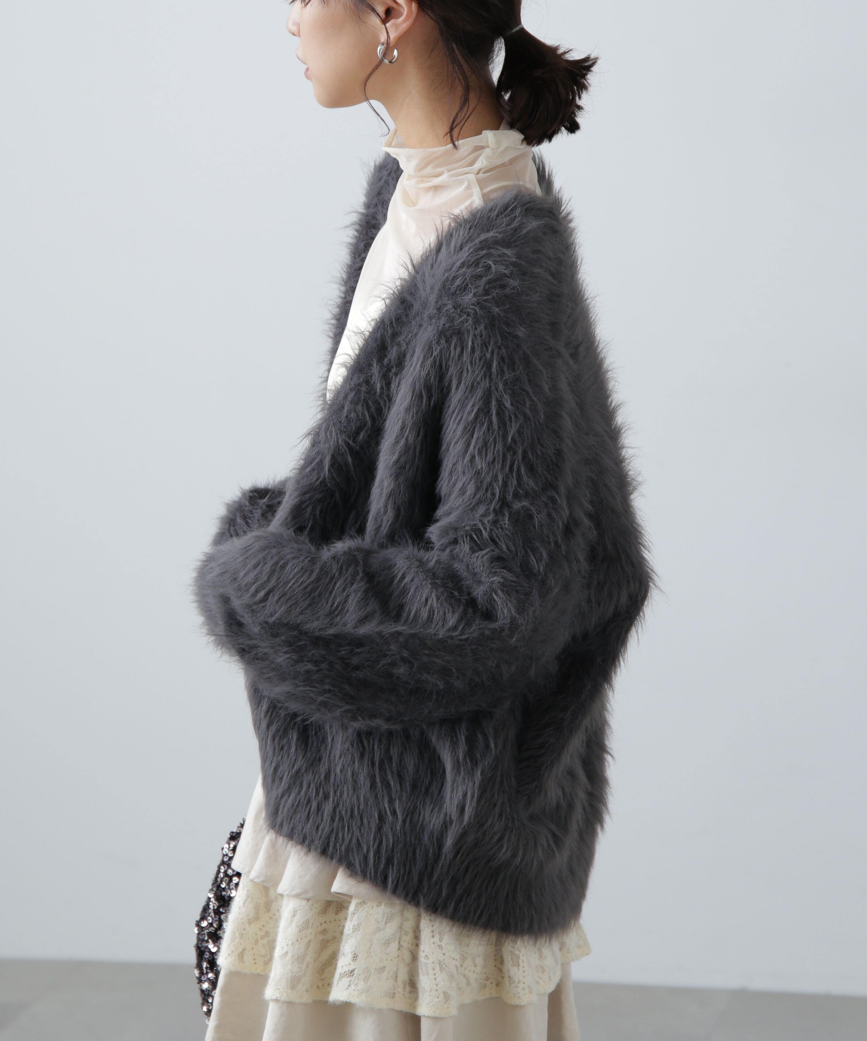  「シャギーロングカーディガン」|ニット・セーター|