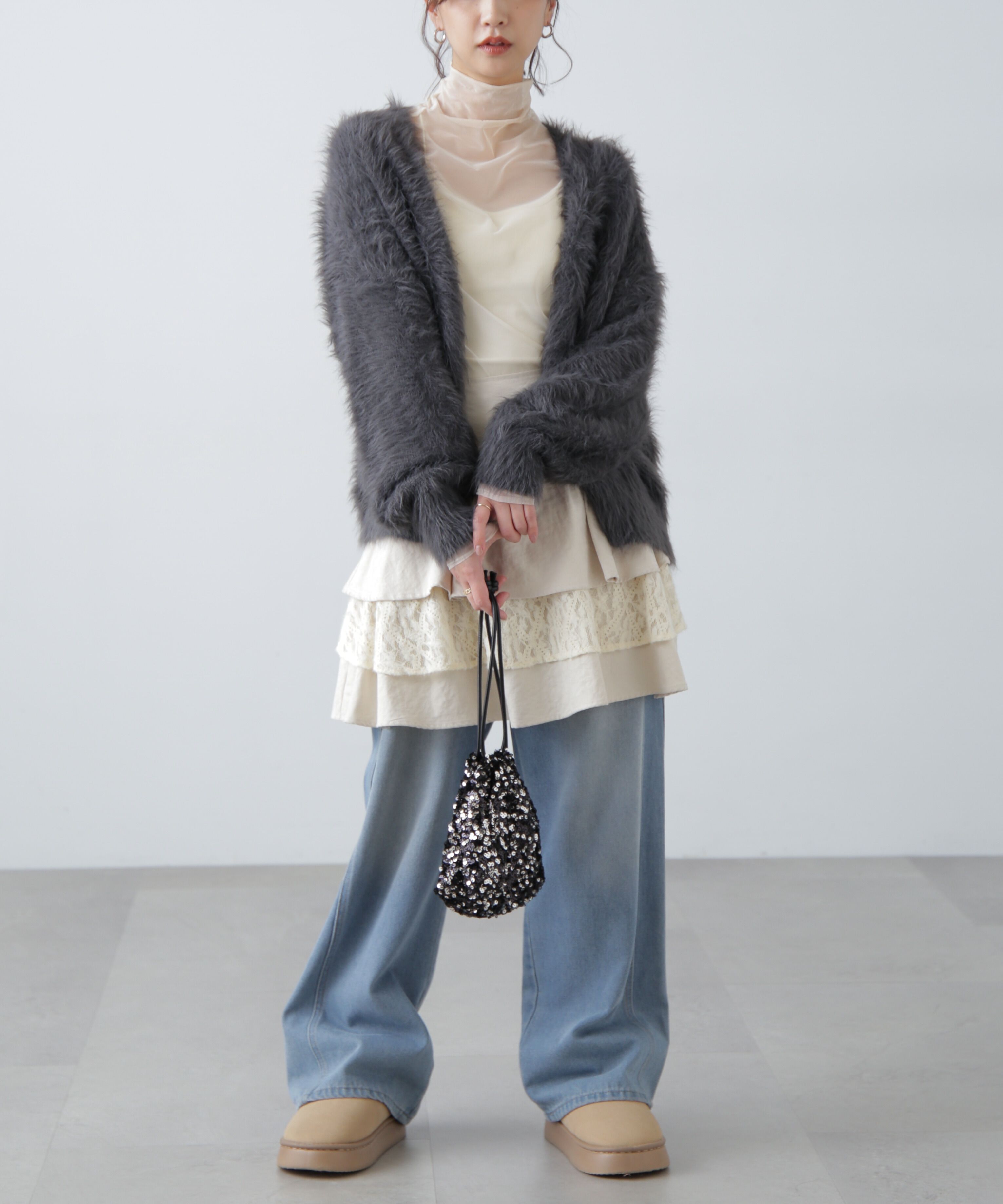  「シャギーロングカーディガン」|ニット・セーター|