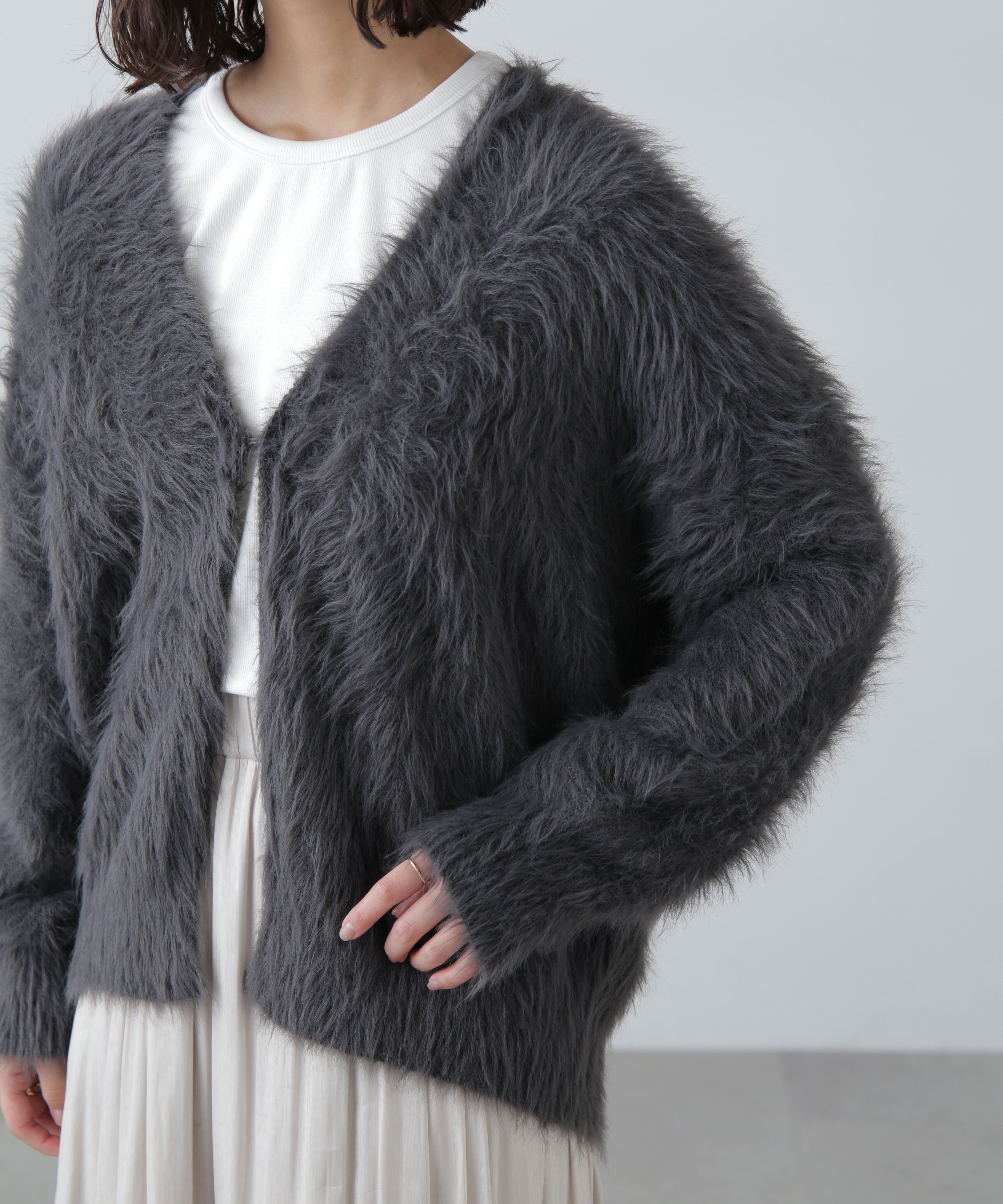  「シャギーロングカーディガン」|ニット・セーター|