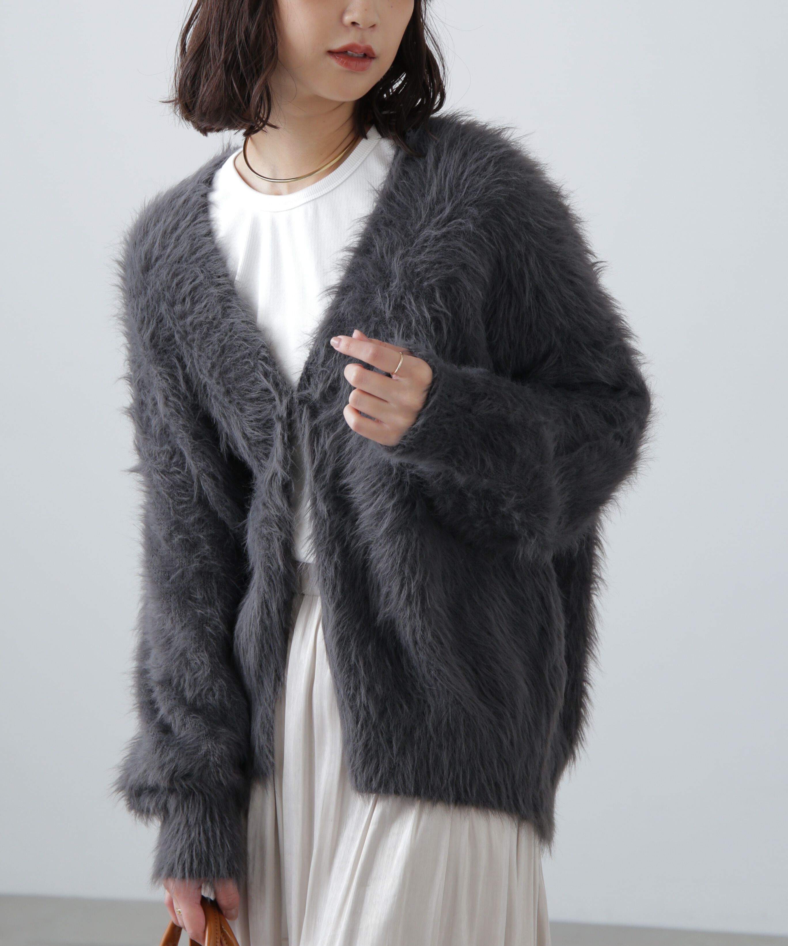  「シャギーロングカーディガン」|ニット・セーター|