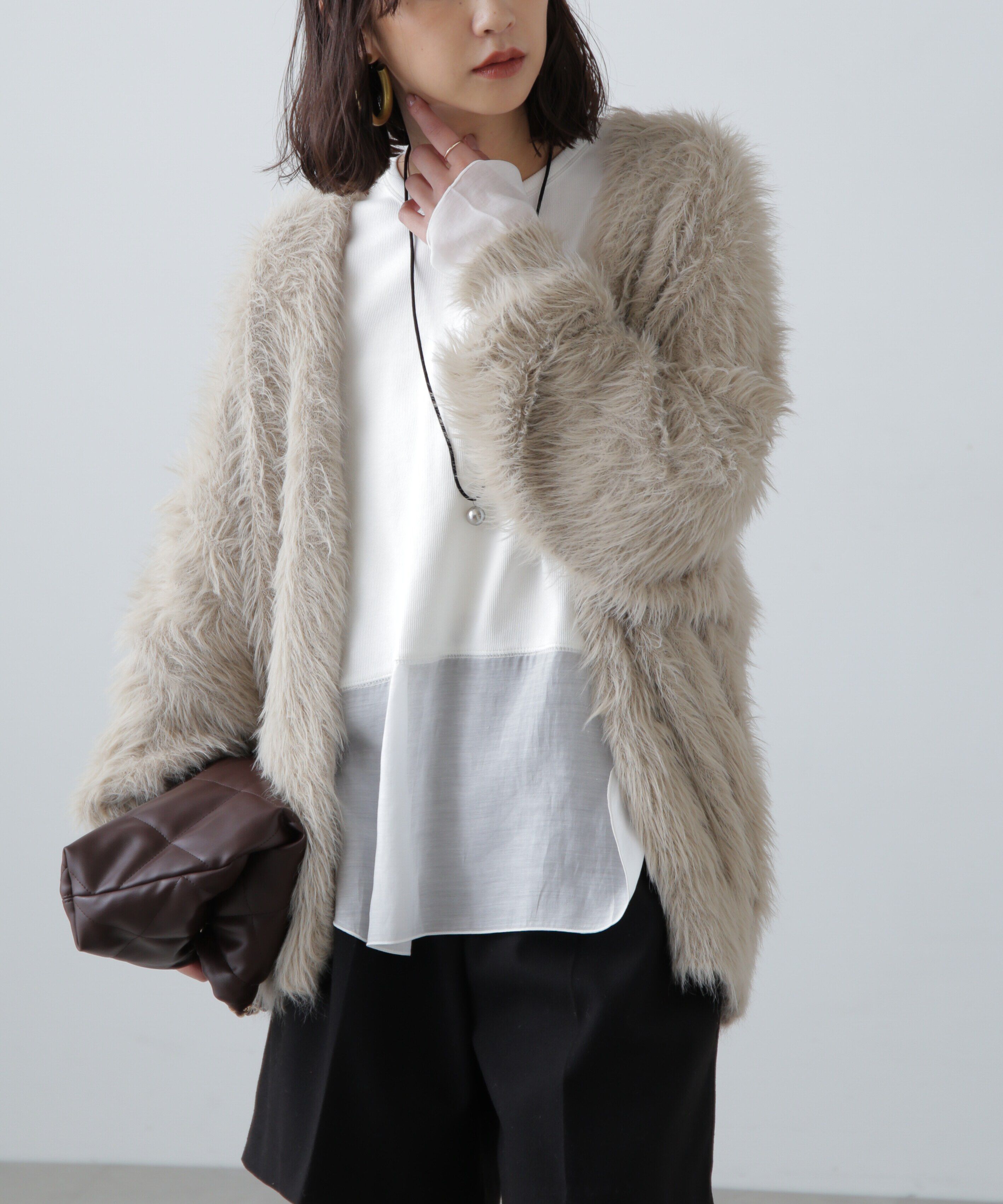  「シャギーロングカーディガン」|ニット・セーター|