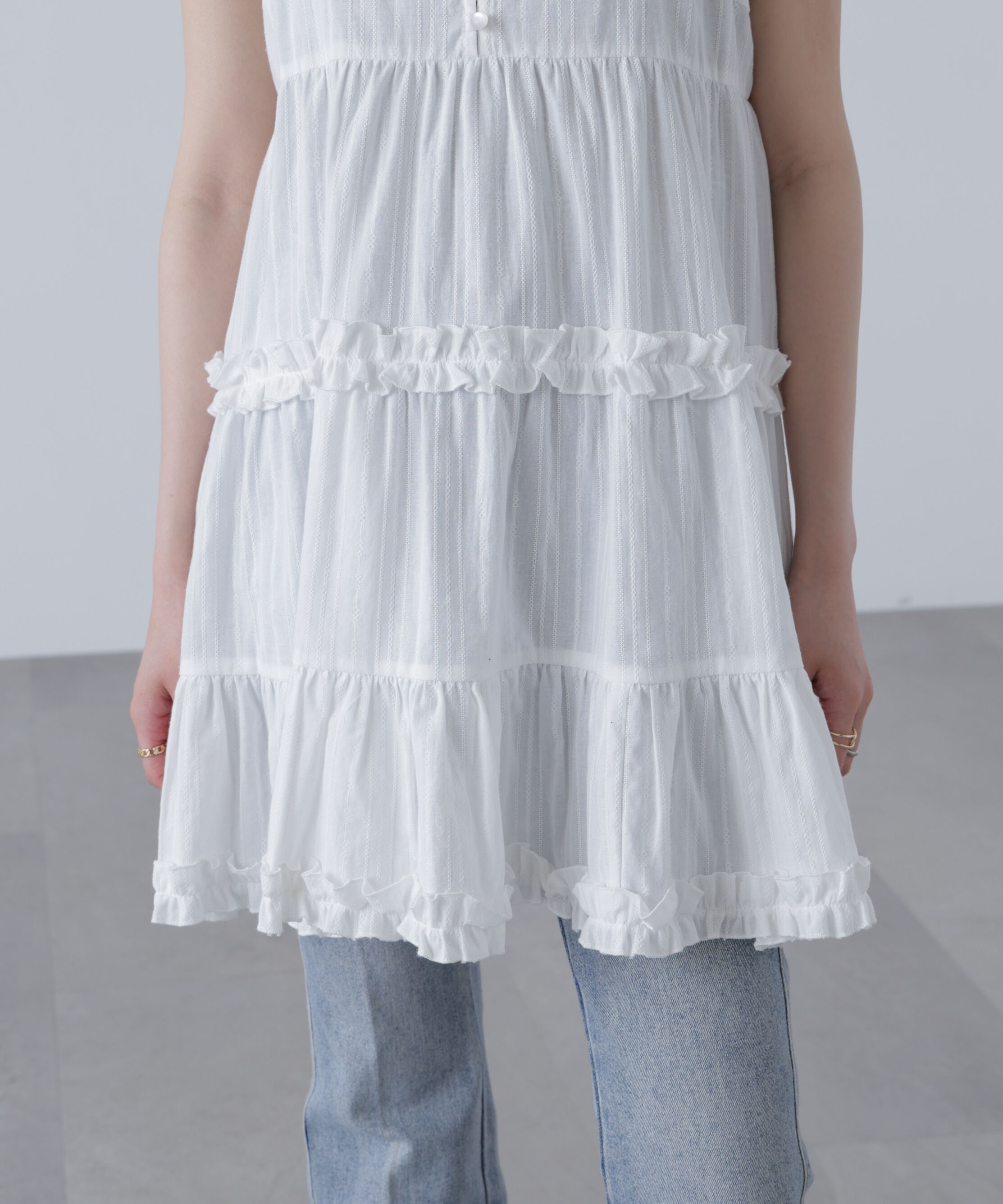  「コットンティアードキャミミニワンピース」|ワンピース|