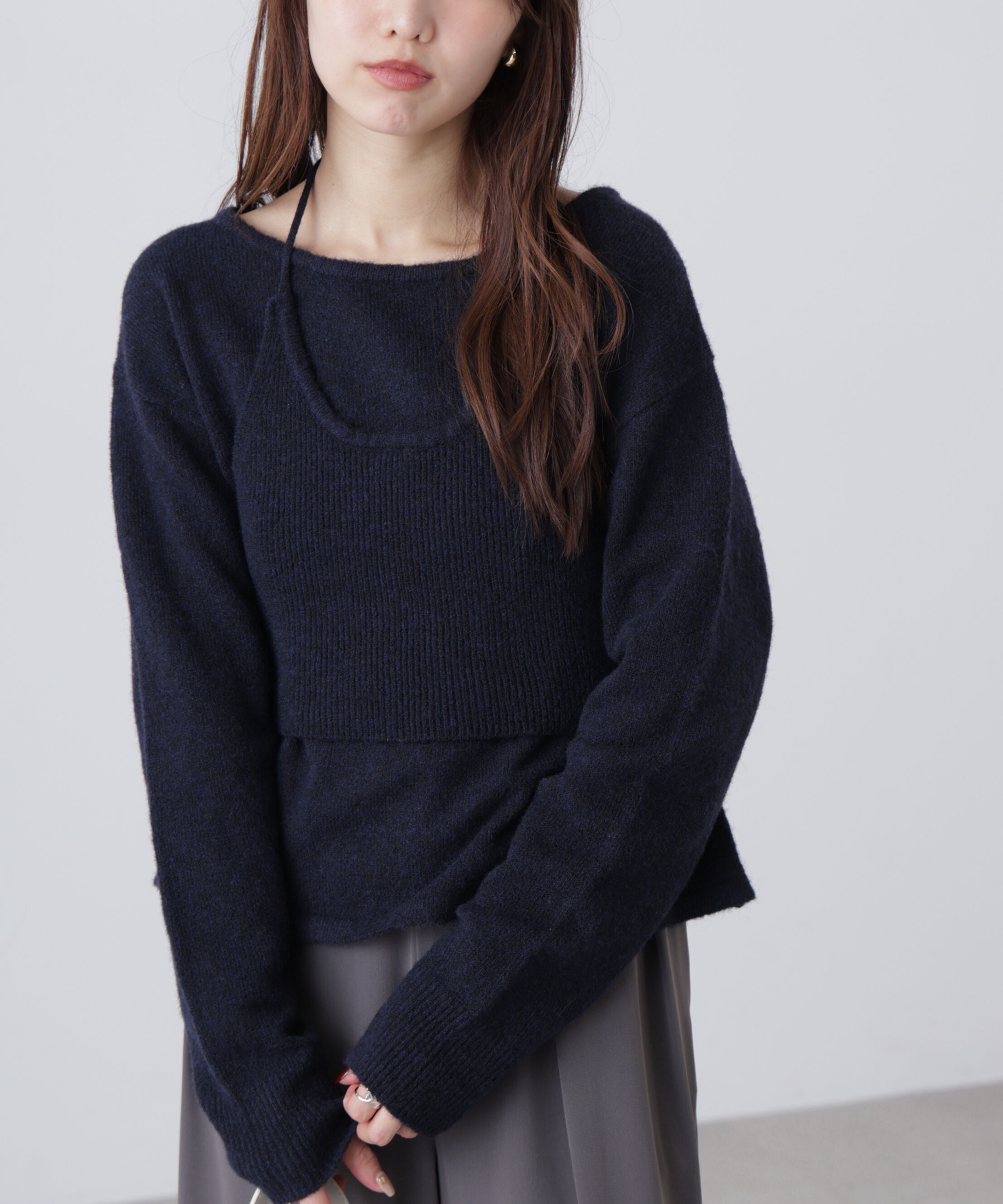  「ホルターネックビスチェセットニット」|ニット・セーター|