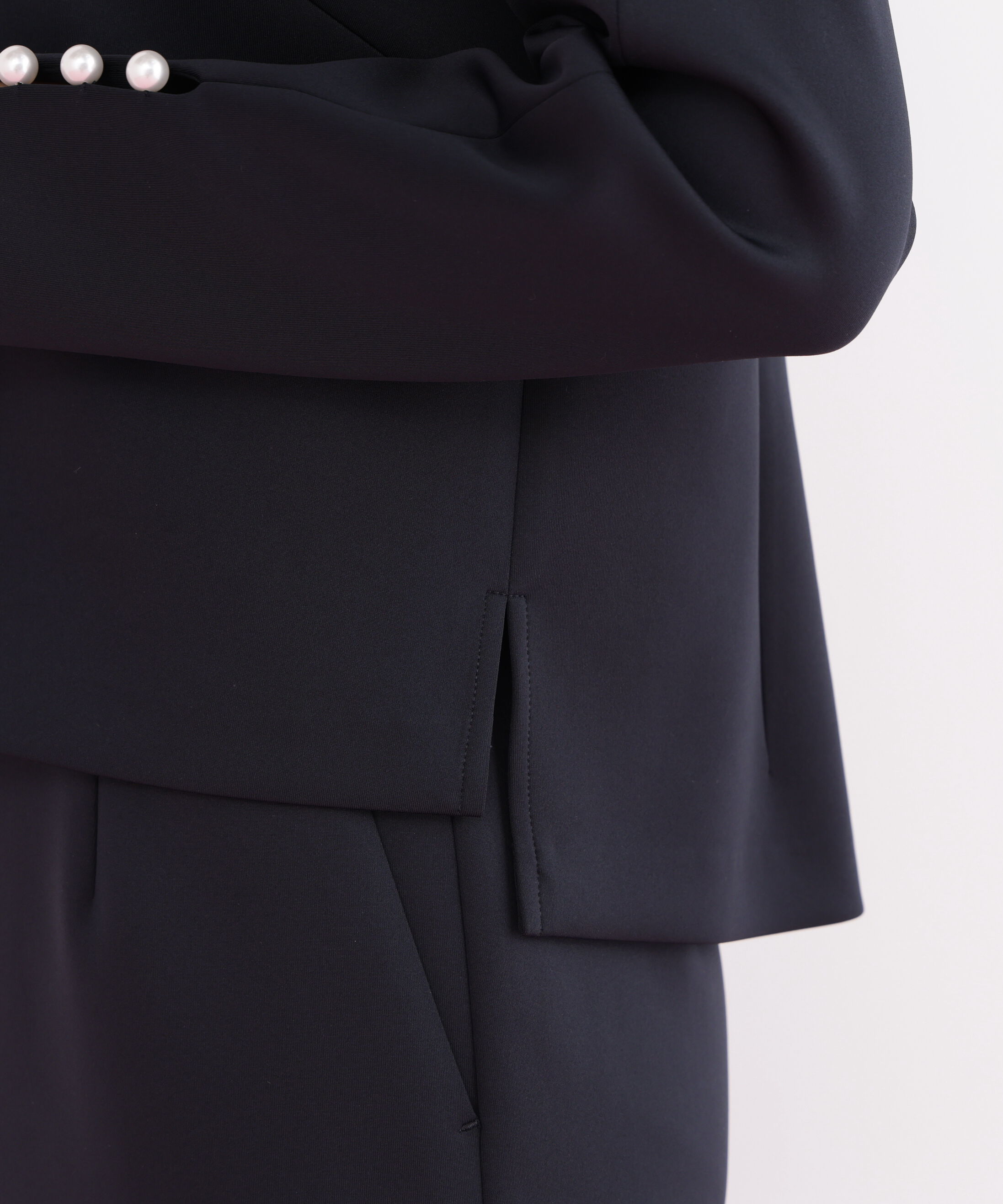  「パールビーズスリーブジャージトップス」|シャツ・ブラウス|