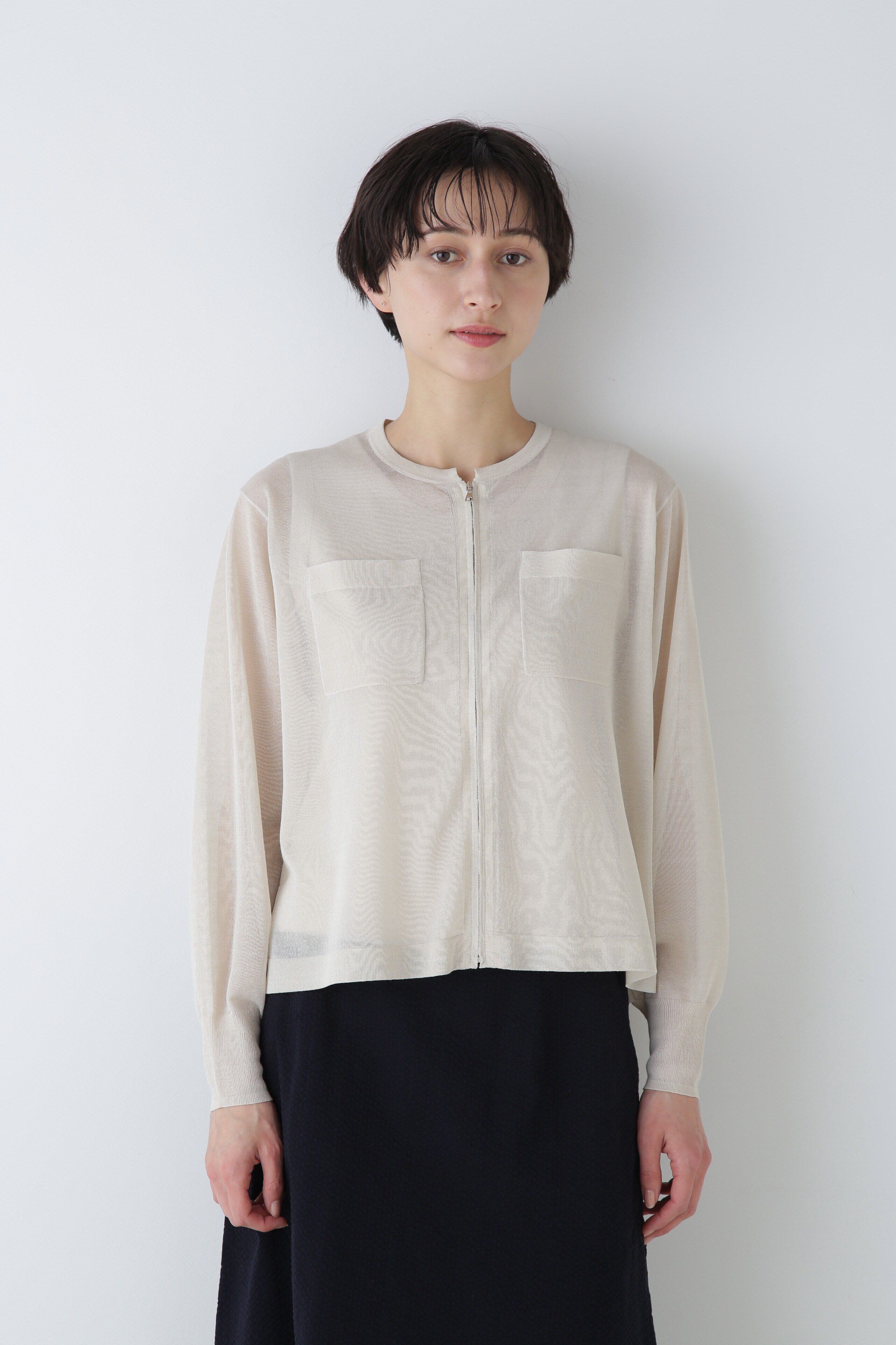  「◆シアーハイゲージニットジップアップカーディガン」|ニット・セーター|