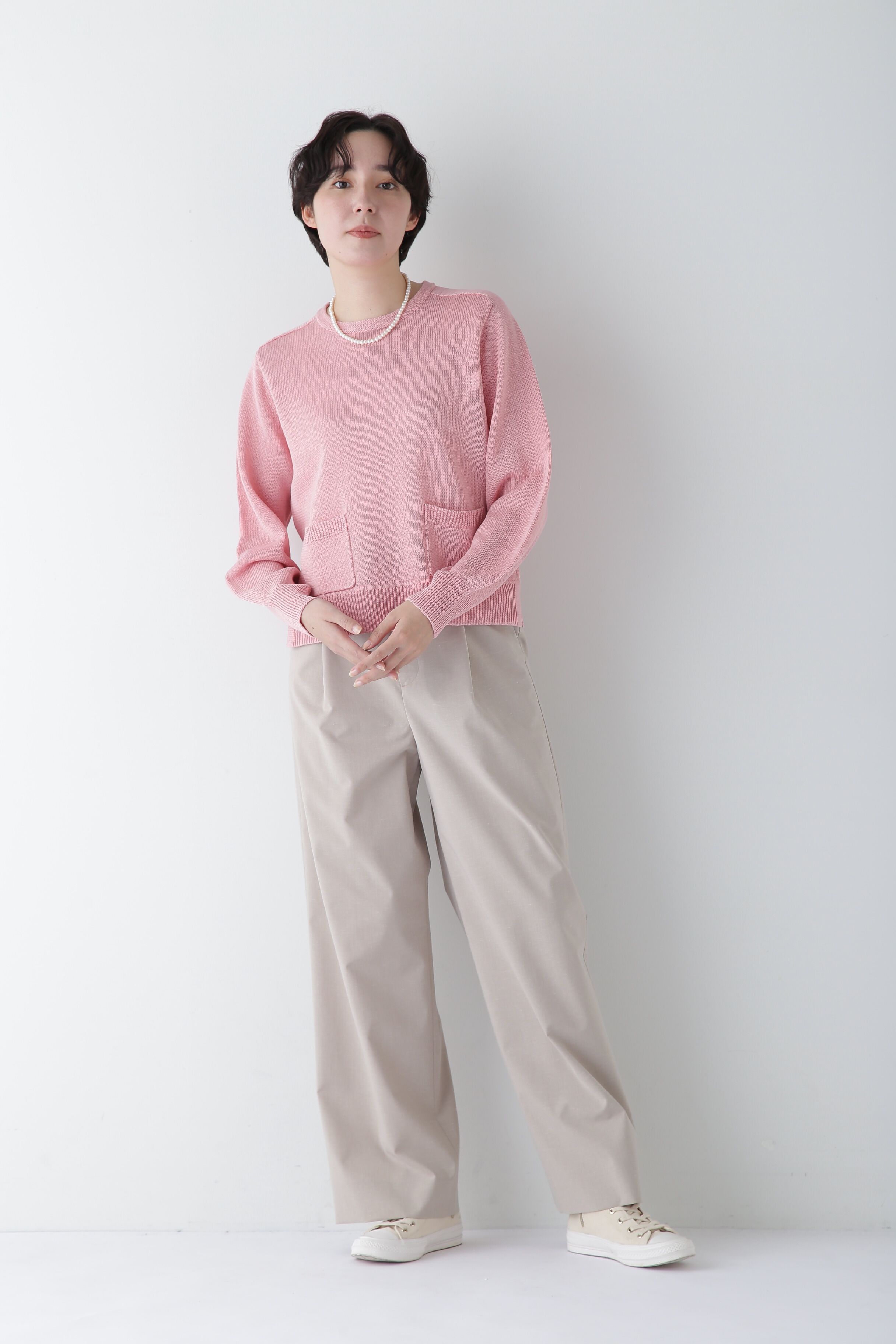  「◆Ｐレーヨン麻ポプリンマーベルトセミワイドパンツ」|その他|