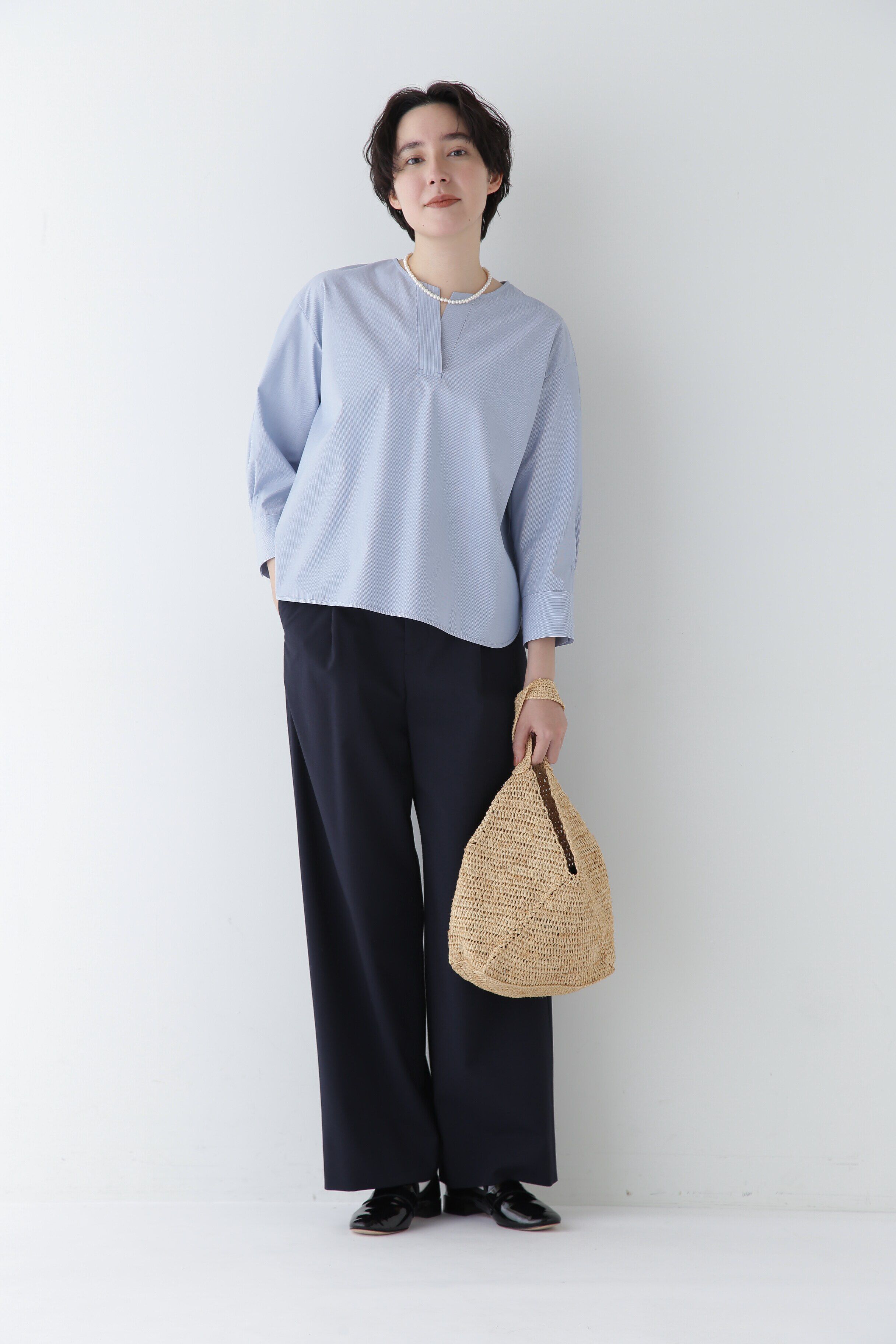  「◆Ｐレーヨン麻ポプリンマーベルトセミワイドパンツ」|その他|