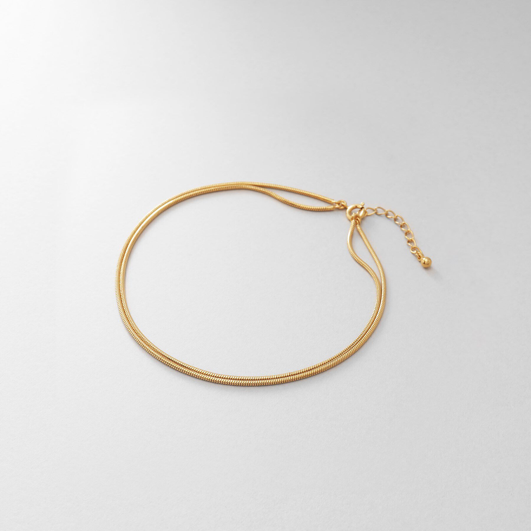 COCOSHNIK ONKITSCH「シルバー スネークチェーン ダブルアンクレット GP」|アンクレット|