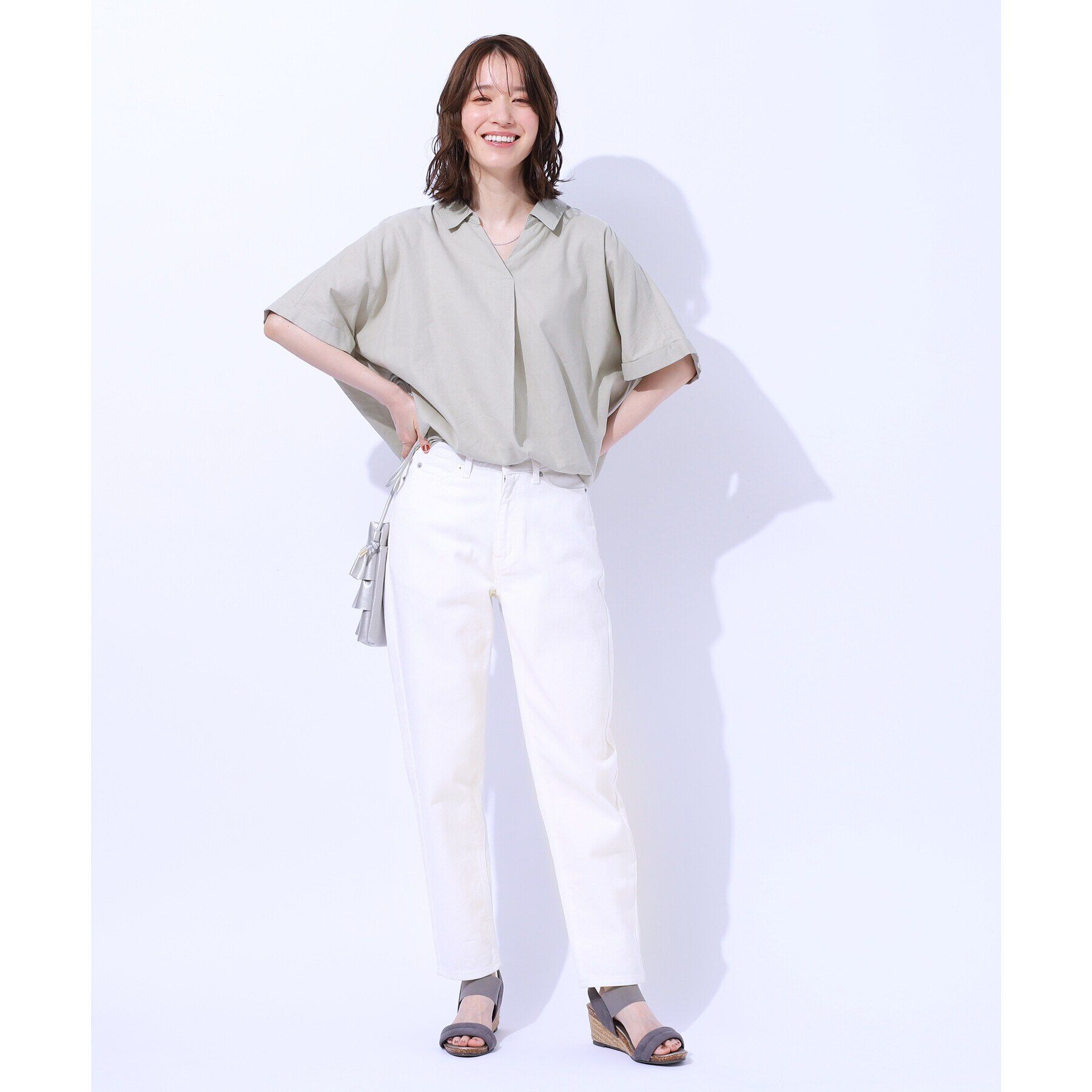 SHOO･LA･RUE「【SS-3L/美脚シルエット】いつでも頼れる デニムテーパードパンツ」|デニム|