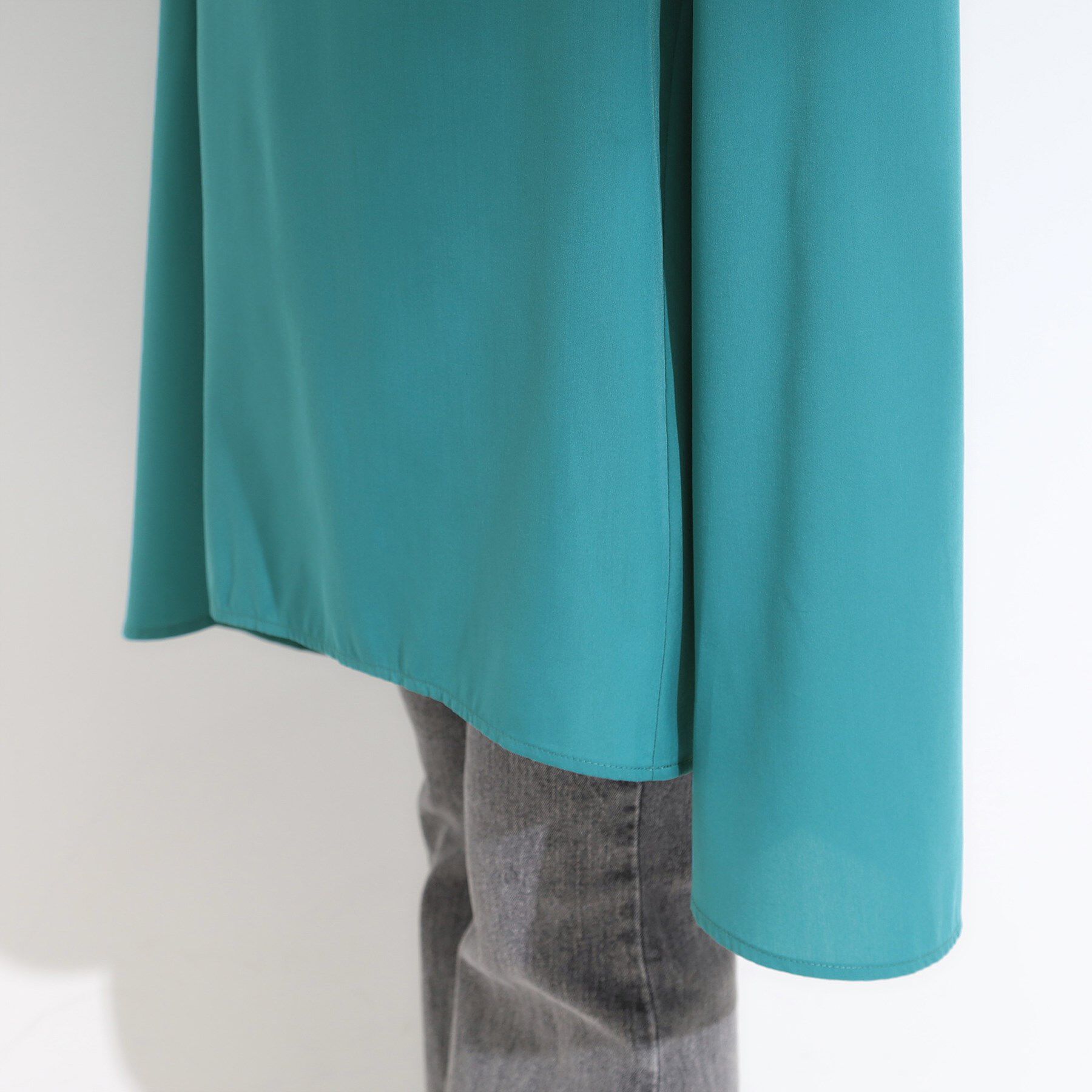 SHOO･LA･RUE「【S-LL/洗濯後しわになりにくい/UV/6分袖】コットン風 Aラインチュニックワンピース」|チュニック|