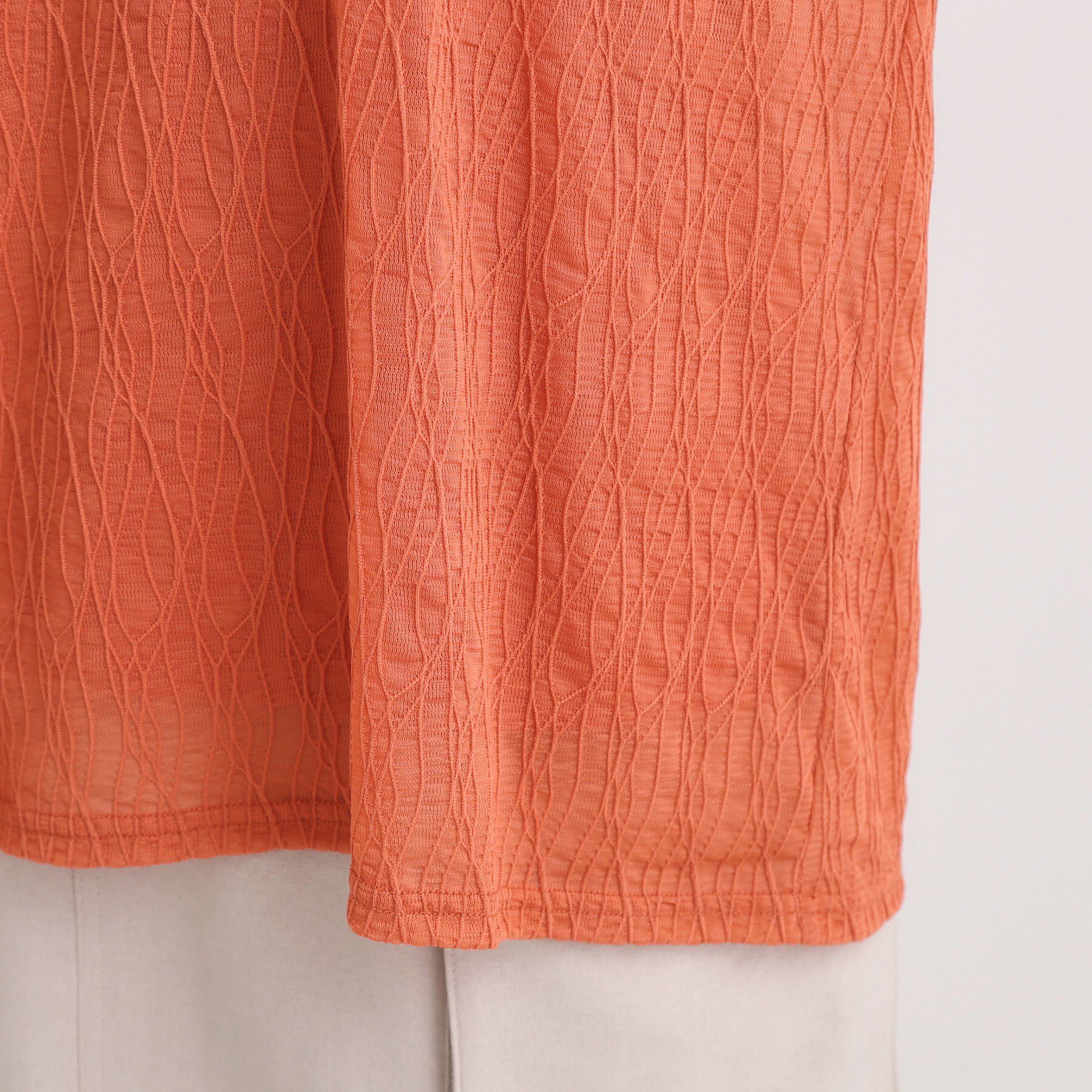 SHOO･LA･RUE「【S-LL/二の腕カバー】ウエーブ柄 インナードッキングトップス」|Tシャツ・カットソー|