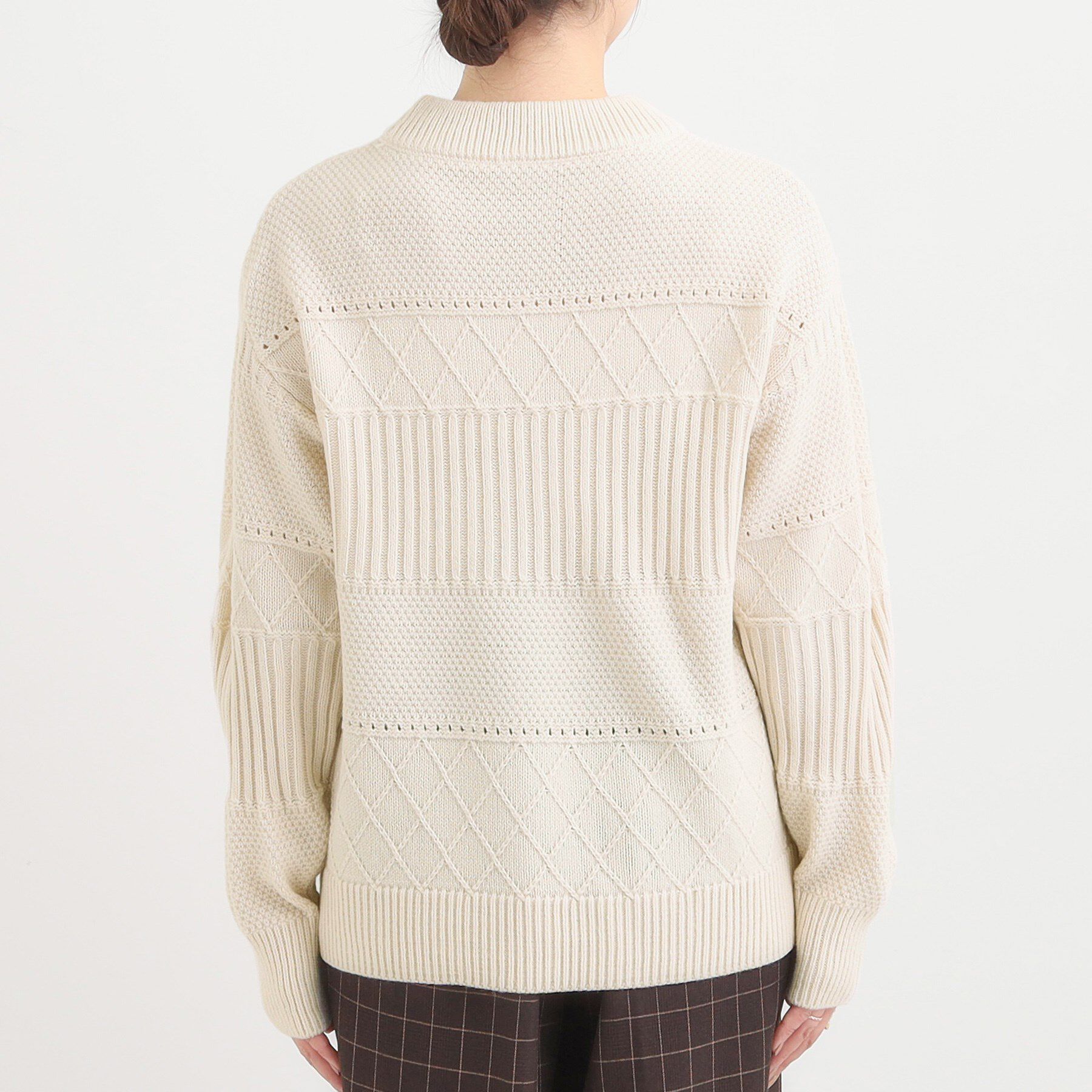 SHOO･LA･RUE「【洗濯機可/毛玉レス】1枚でサマ見え ミックスケーブル柄ニット」|ニット・セーター|