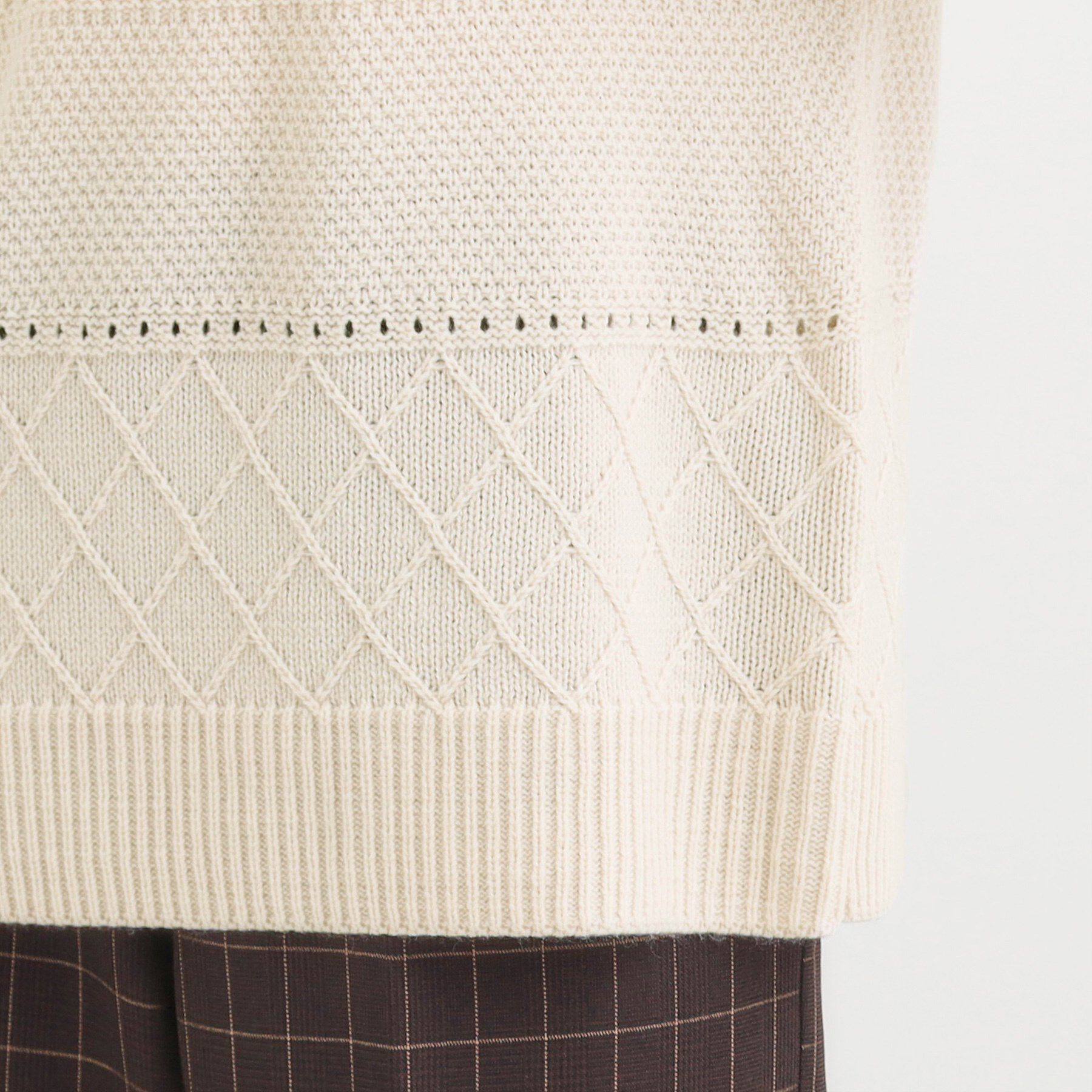 SHOO･LA･RUE「【洗濯機可/毛玉レス】1枚でサマ見え ミックスケーブル柄ニット」|ニット・セーター|