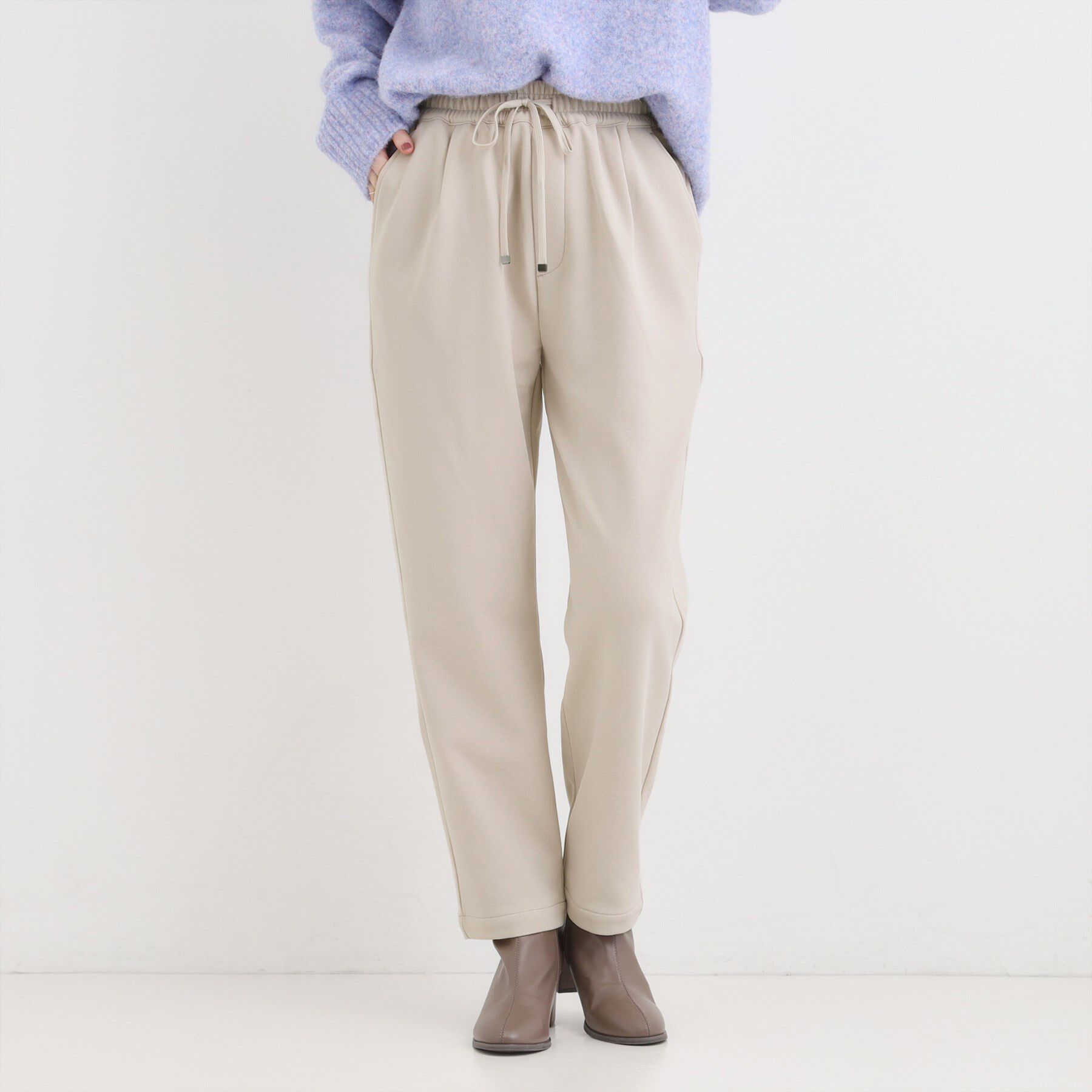 SHOO･LA･RUE「【S-LL/股上深め】裏起毛スマートイージーパンツ」|その他|