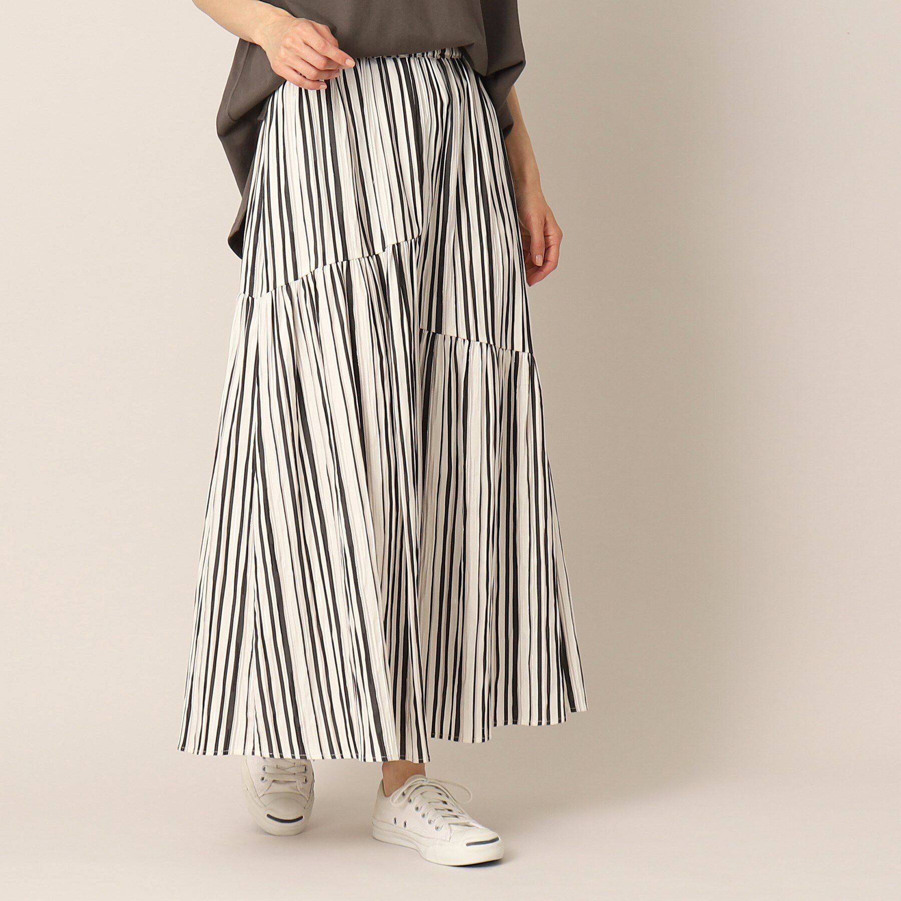 Dessin「ワッシャーストライプスカート（S～L）」|スカート|ブラック(319)