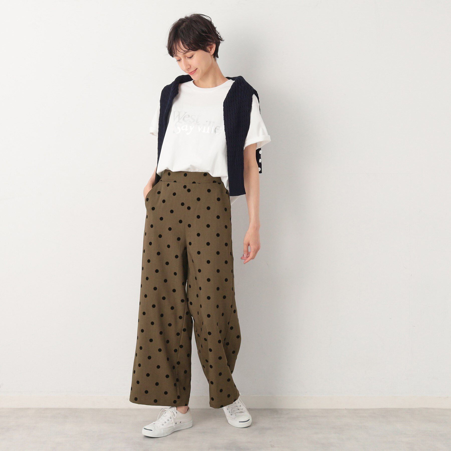 Dessin「【後ろゴム・洗える】フロッキードットイージーパンツ（S～L）」|その他|