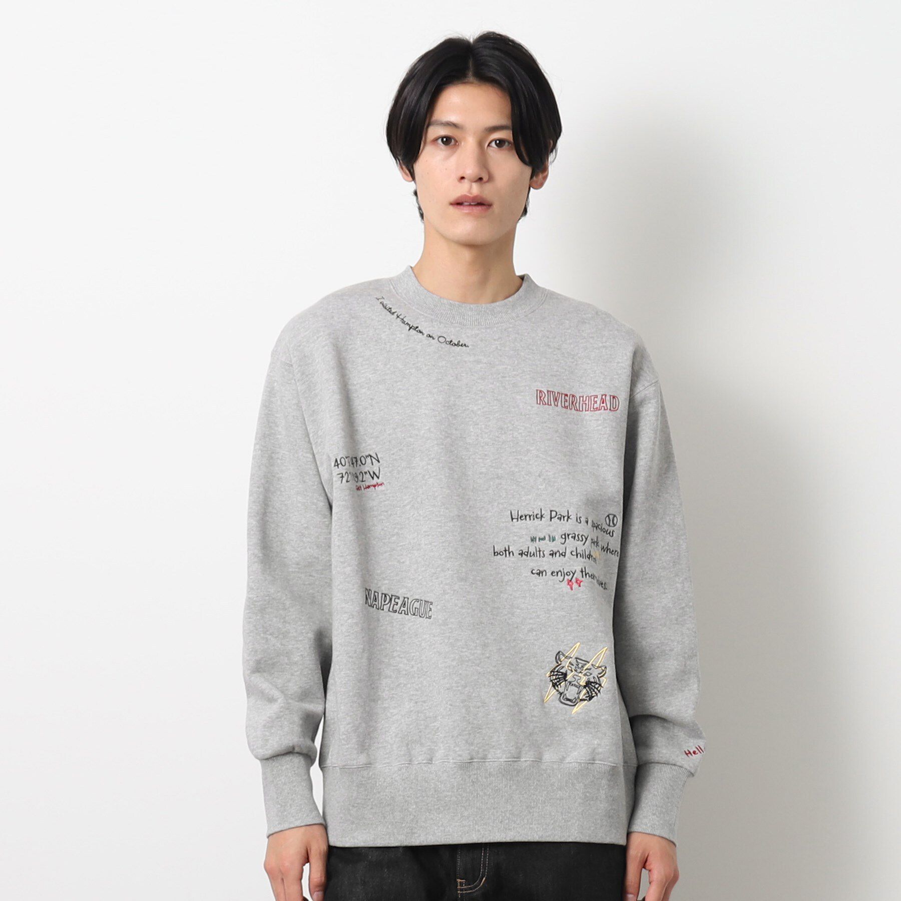 Dessin「落書きモチーフスウェット」|パーカー|グレー(012)