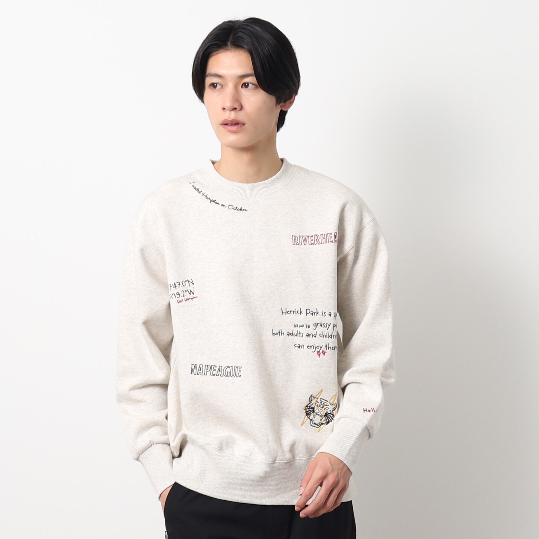 Dessin「落書きモチーフスウェット」|パーカー|ライトベージュ(05