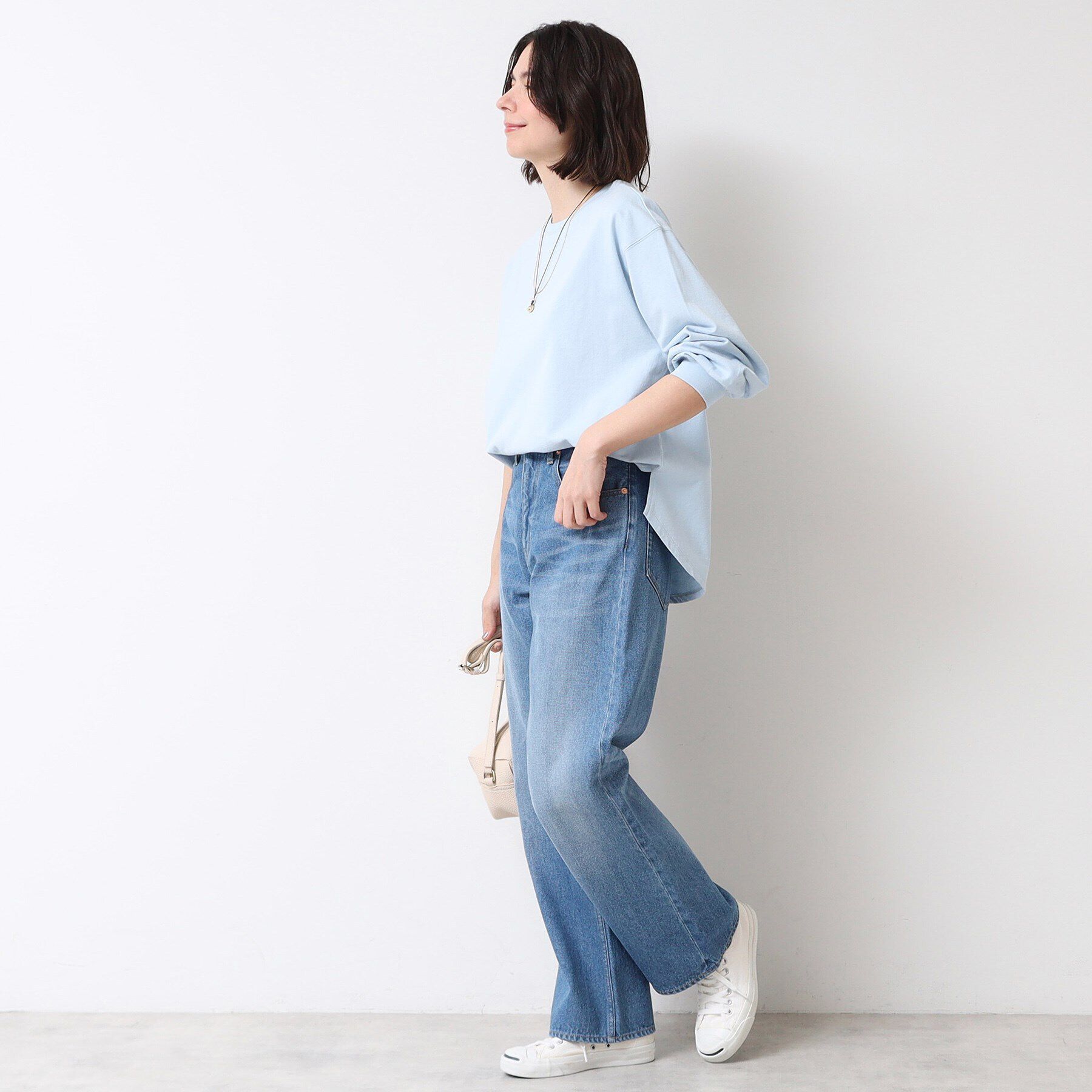 Dessin「【360度可愛い・洗える】バックヘンリーカットソー（9分袖/XS~L）」|Tシャツ・カットソー|