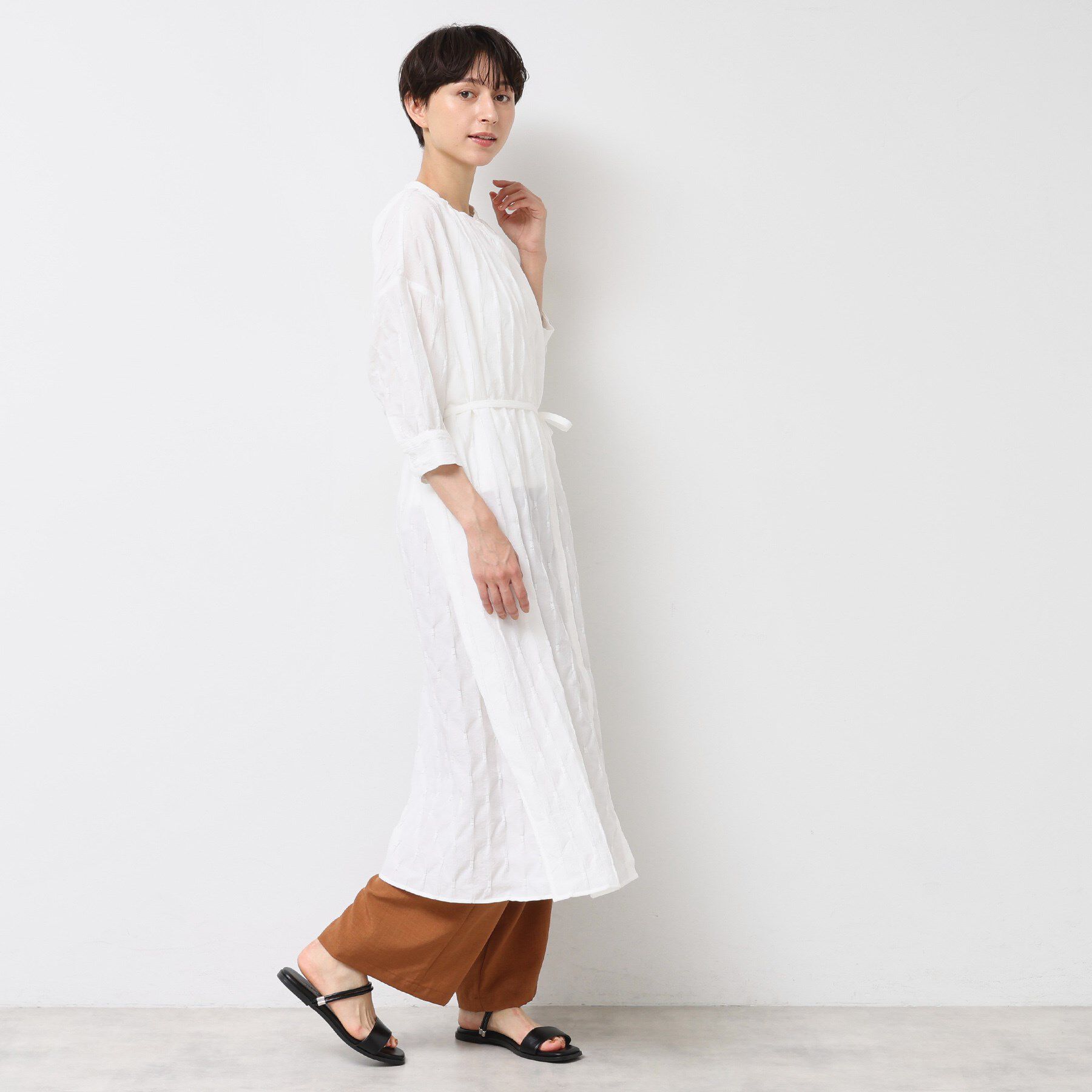 Dessin「【洗える／五分袖】ジャカードワンピース」|ワンピース|