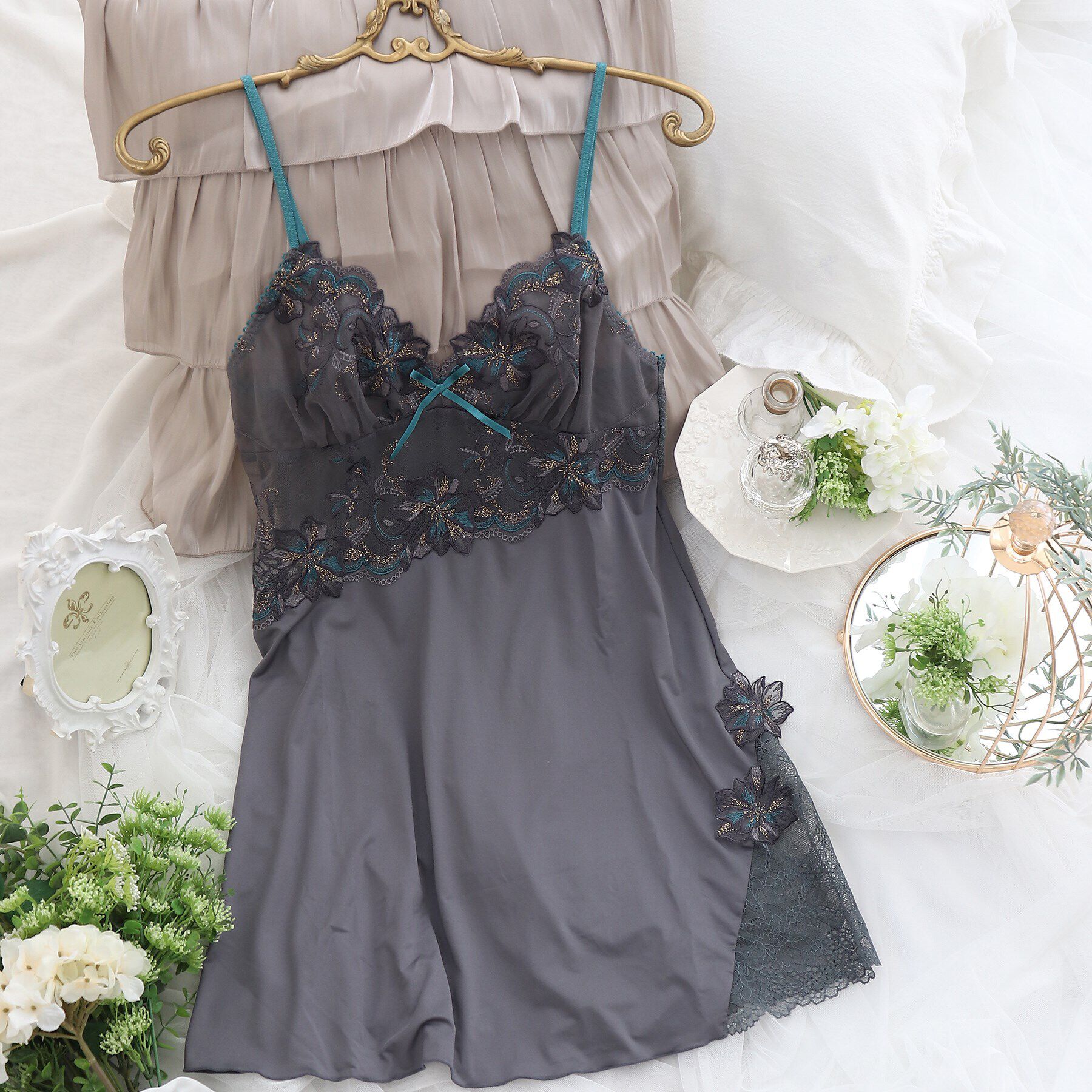 Risa Magli「フュシア スリップ」|キャミソール|グレー(010)