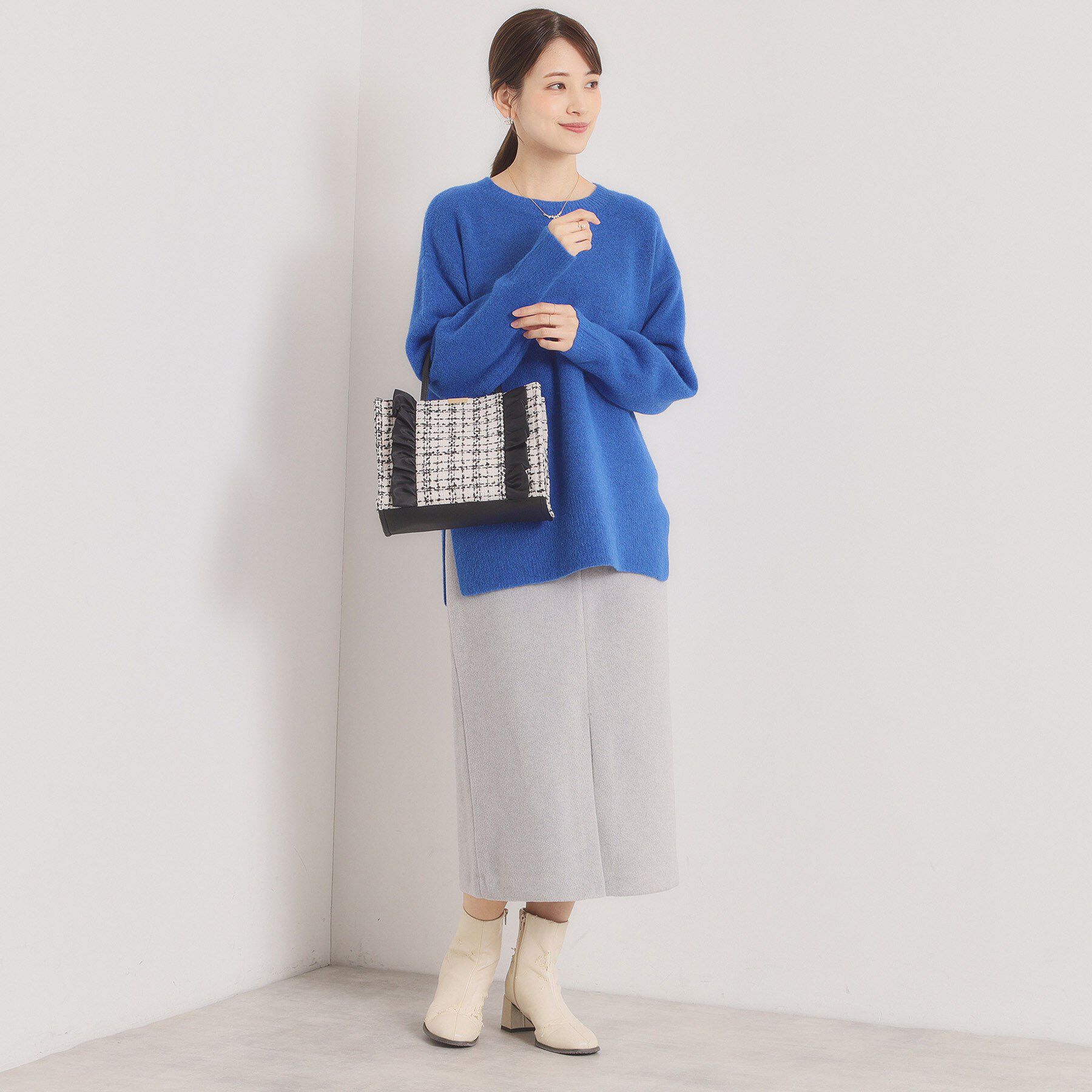 ITS&rsquo;DEMO「フリルツイードミニトート」|ハンドバッグ|