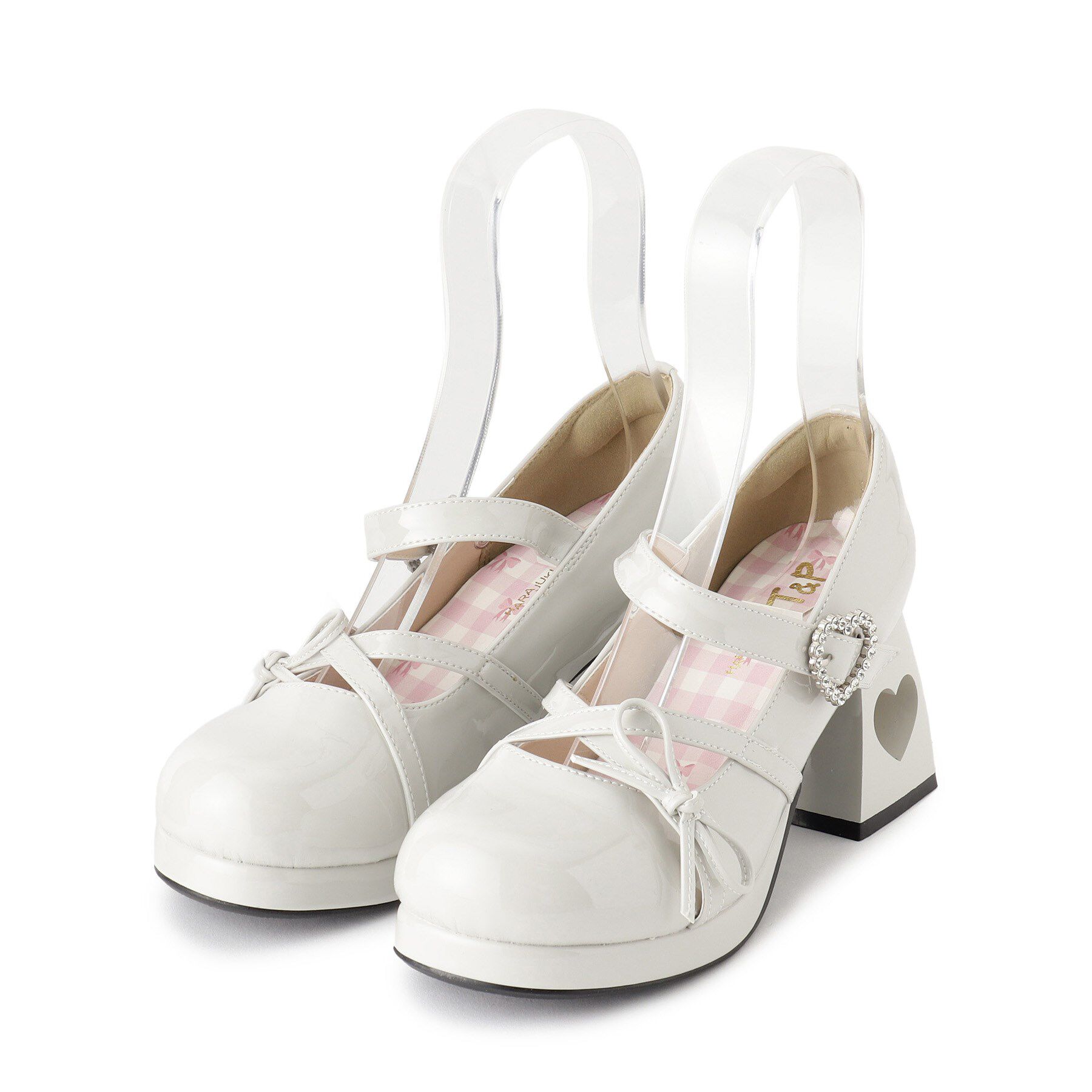 csT&P「厚底ハートヒールストラップパンプス」|パンプス|グレー(212)